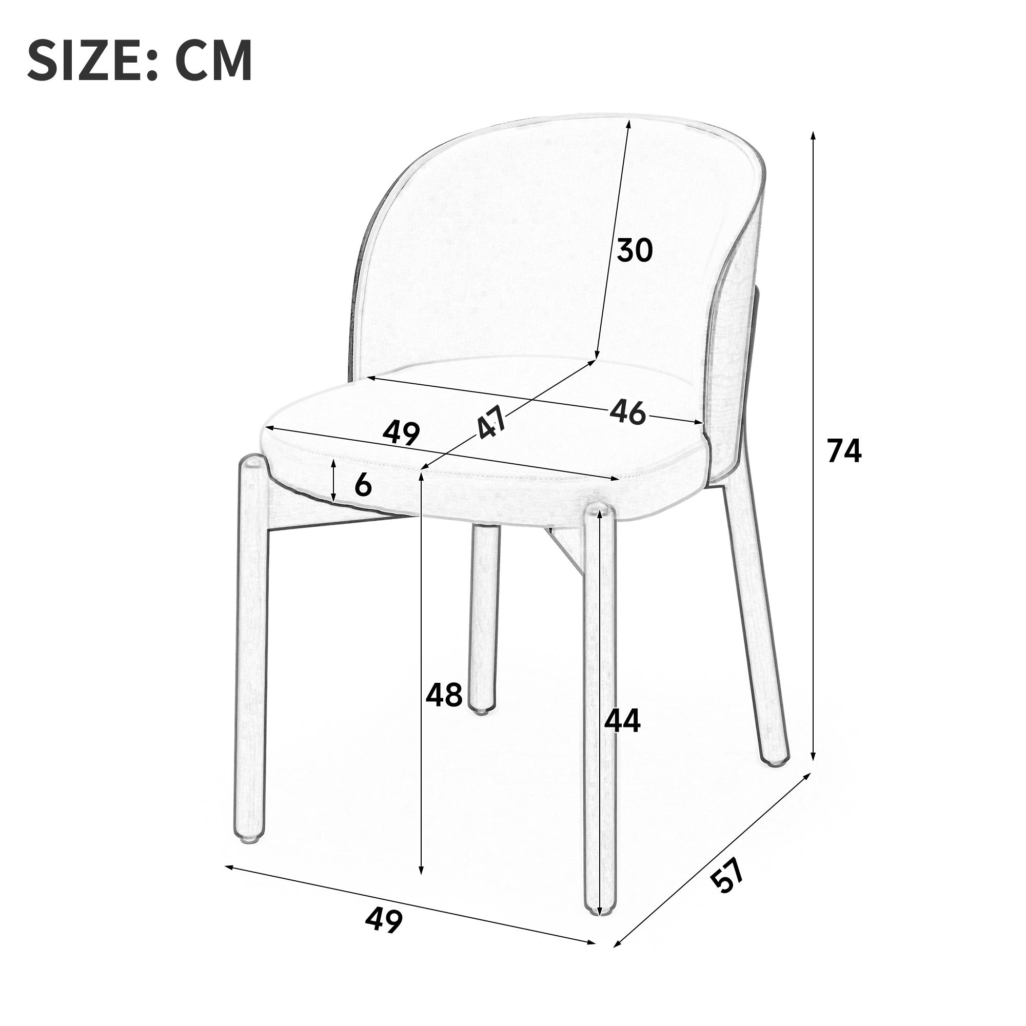Dimensions du chaise de salle à manger