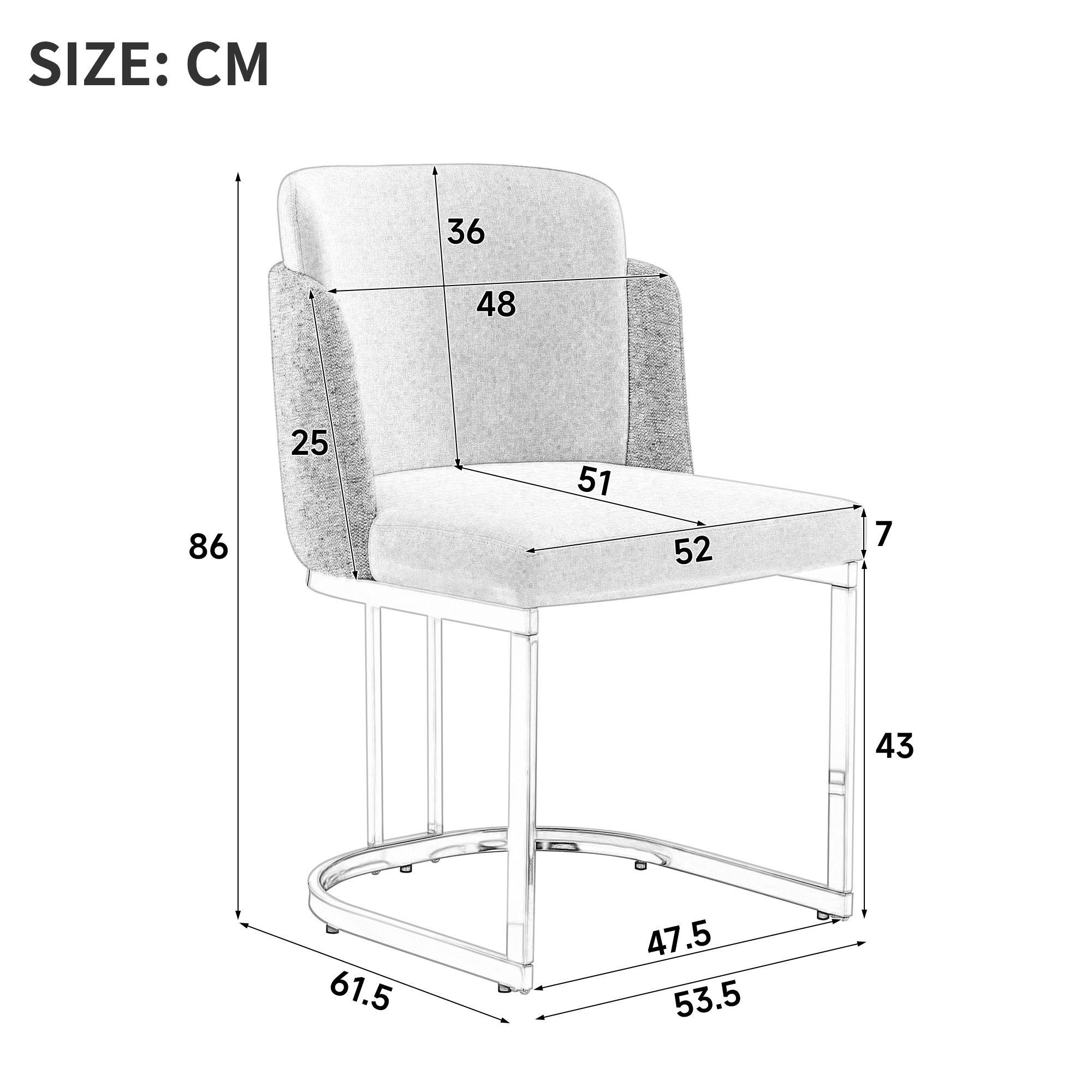 Dimensions du chaise de salle à manger