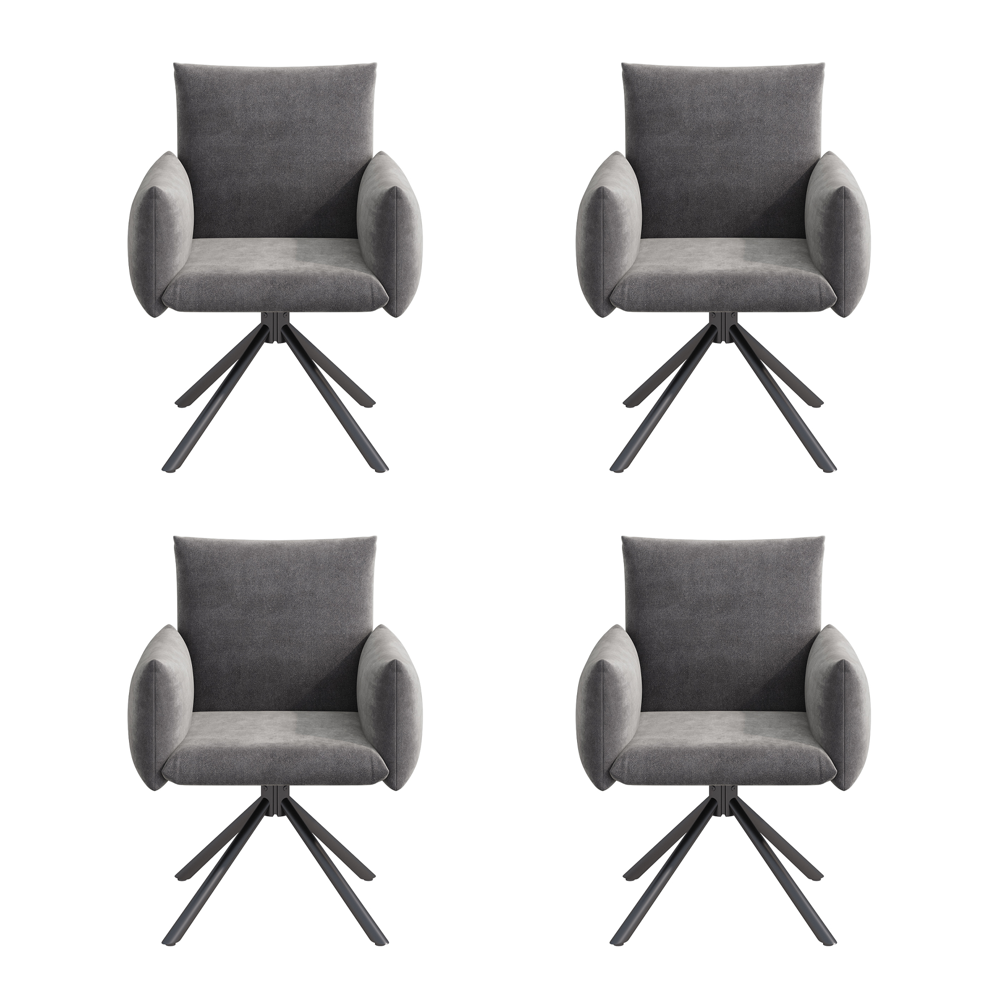 Lot de 4 chaises de salle à manger rembourrées ave - image 10