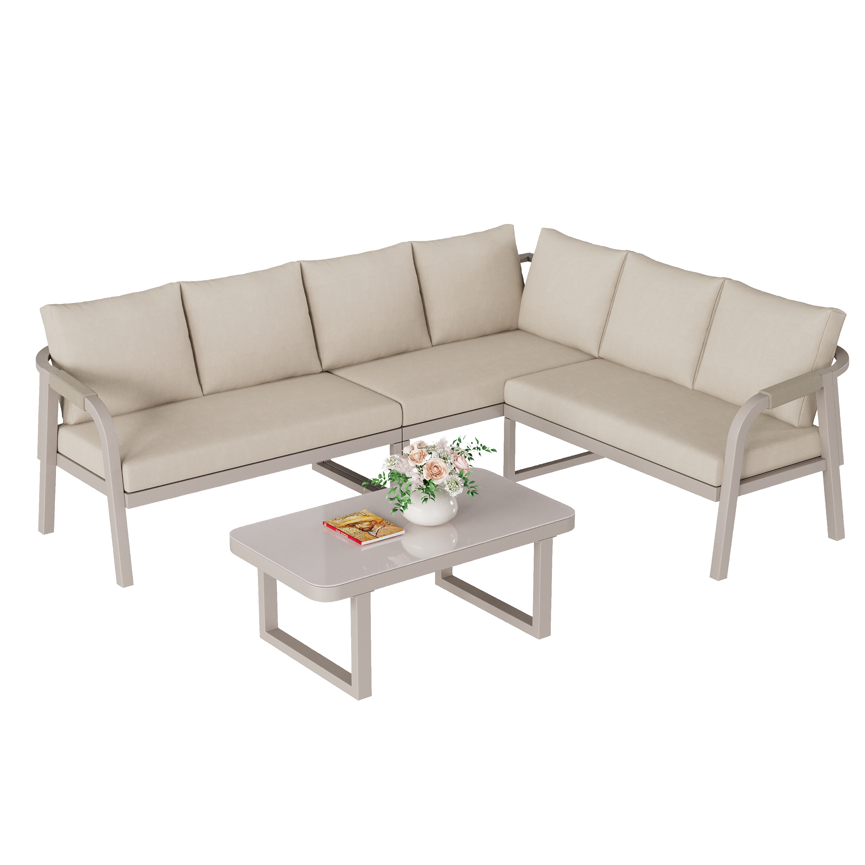 Salon de jardin design beige moderne