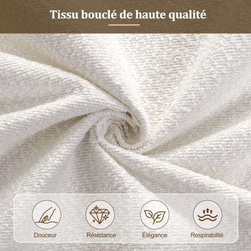 Revêtement bouclé blanc et passepoil du lit enfant
