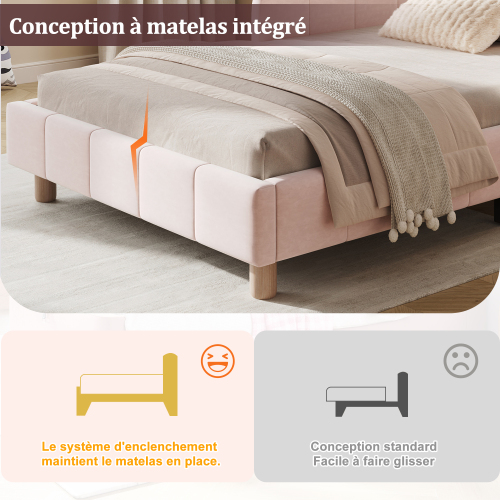Lit enfant monobloc 90x200 cm