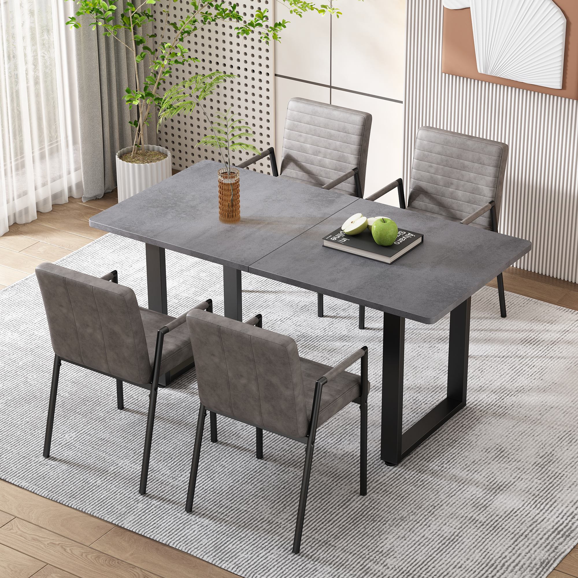 table à manger rectangulaire style industriel charme unique