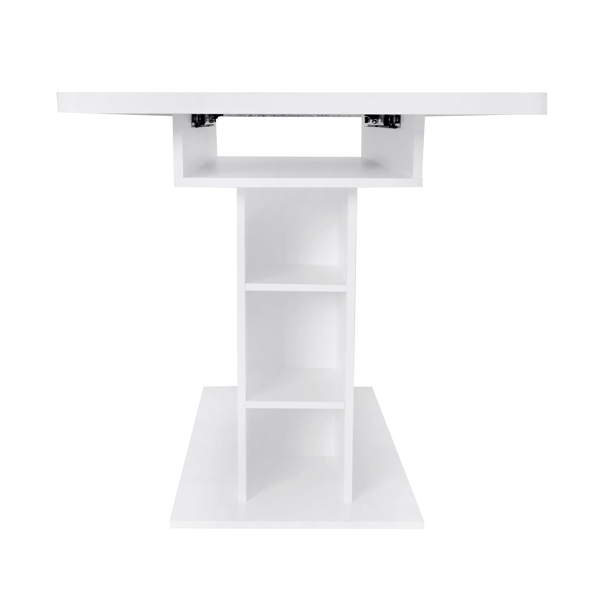 Ensemble table et chaises, 5 pièces, 1 table + 4 chaises, table et 4 chaises, panneaux de particules, blanc - vue 7