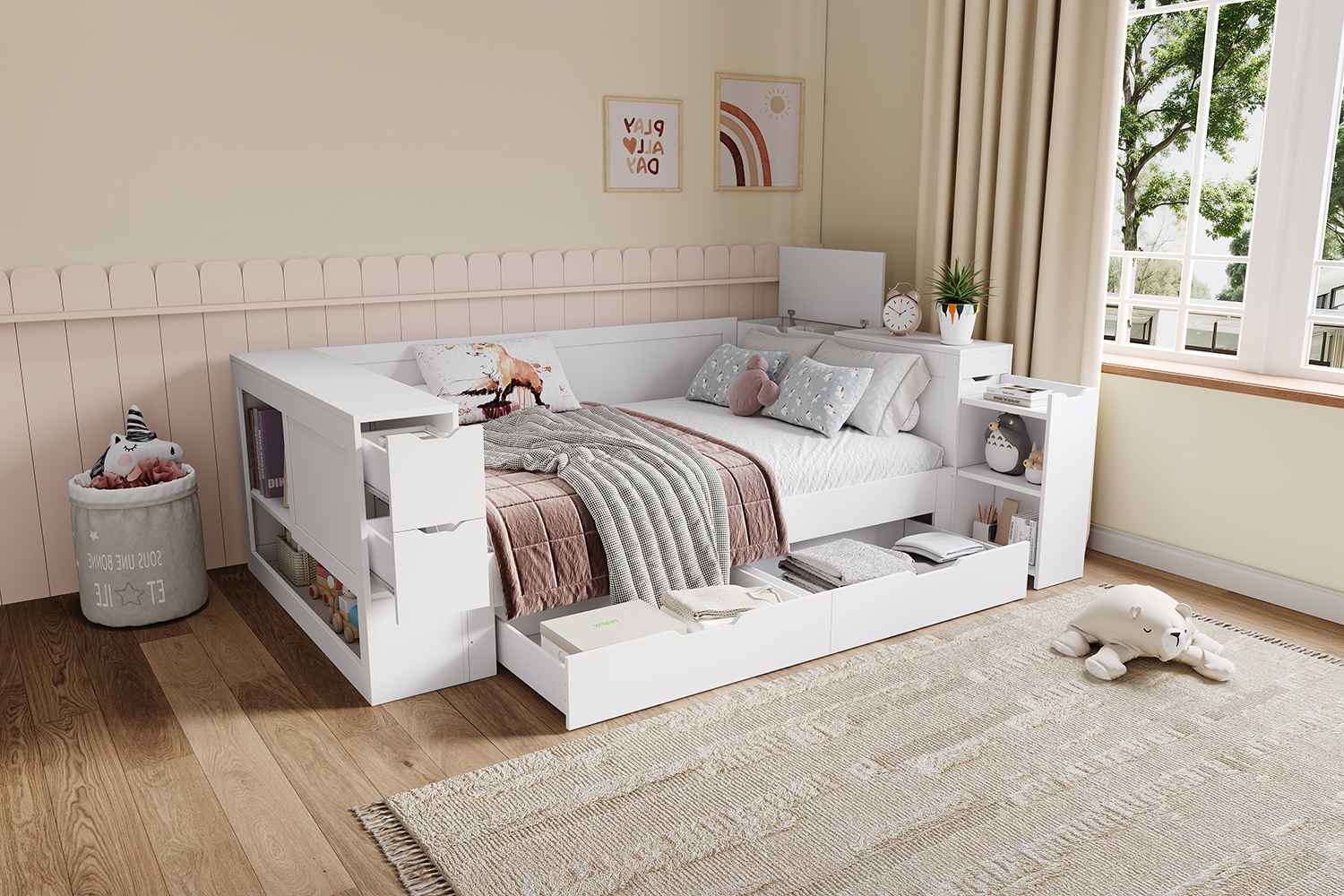 Kinderbett,Daybed, 90 x 200 cm, Einzelbett, multif