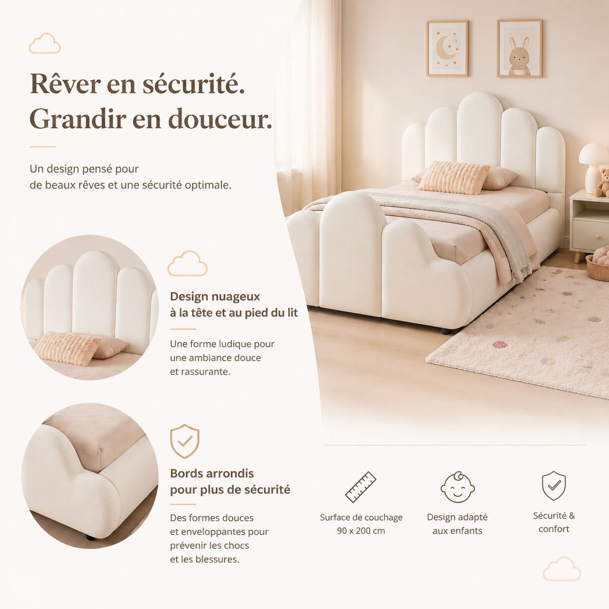 Présentation du lit rembourré