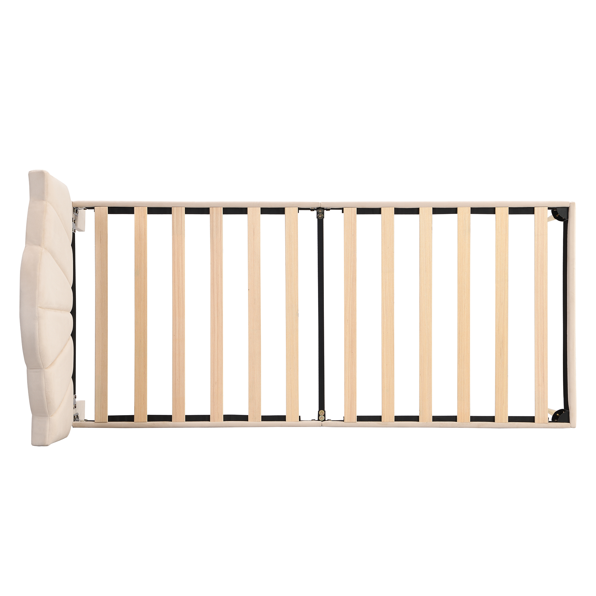 Lit rembourré 90 x 200 cm en velours avec tête en - image 12