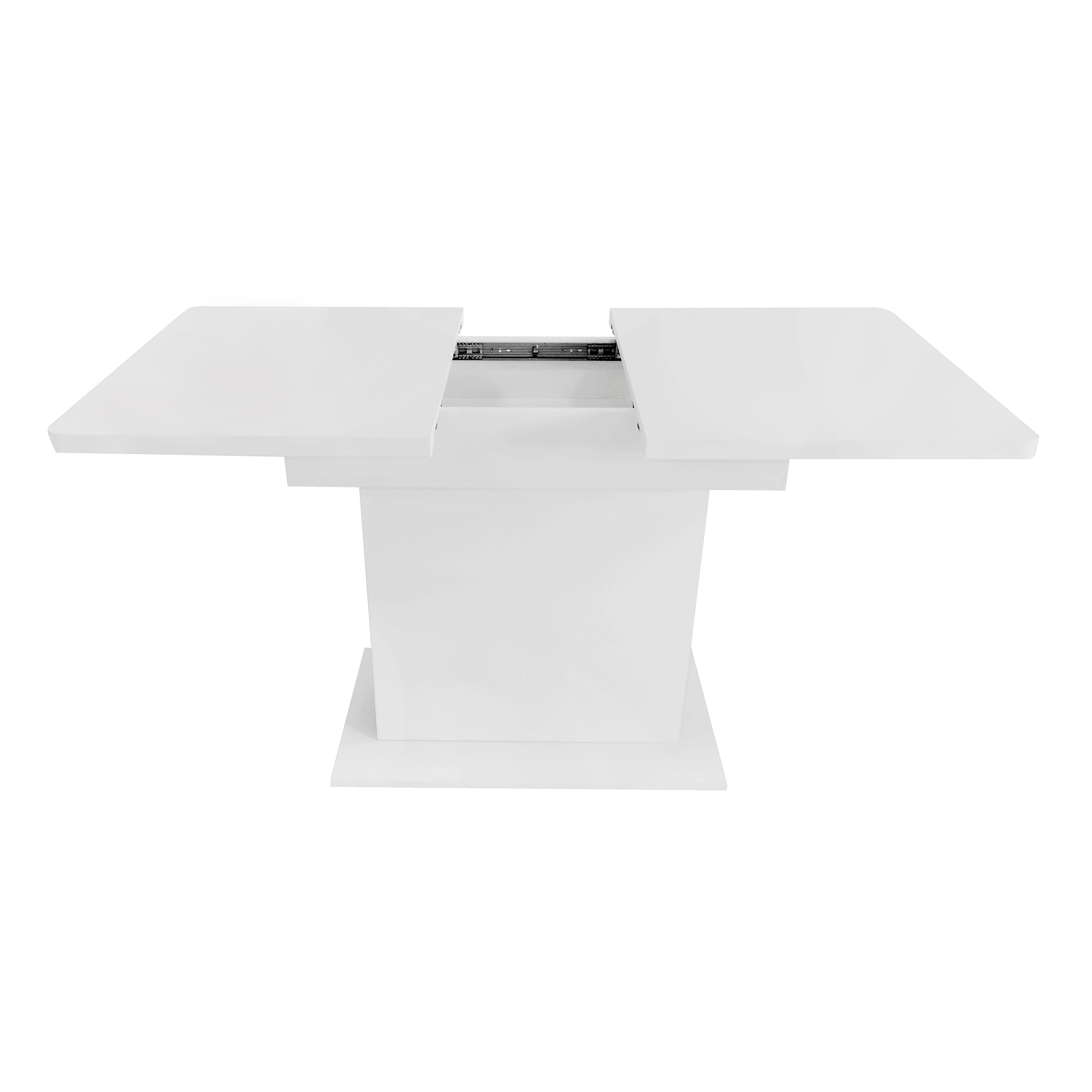 Ensemble table et chaises, 5 pièces, 1 table + 4 chaises, table et 4 chaises, panneaux de particules, blanc - vue 5