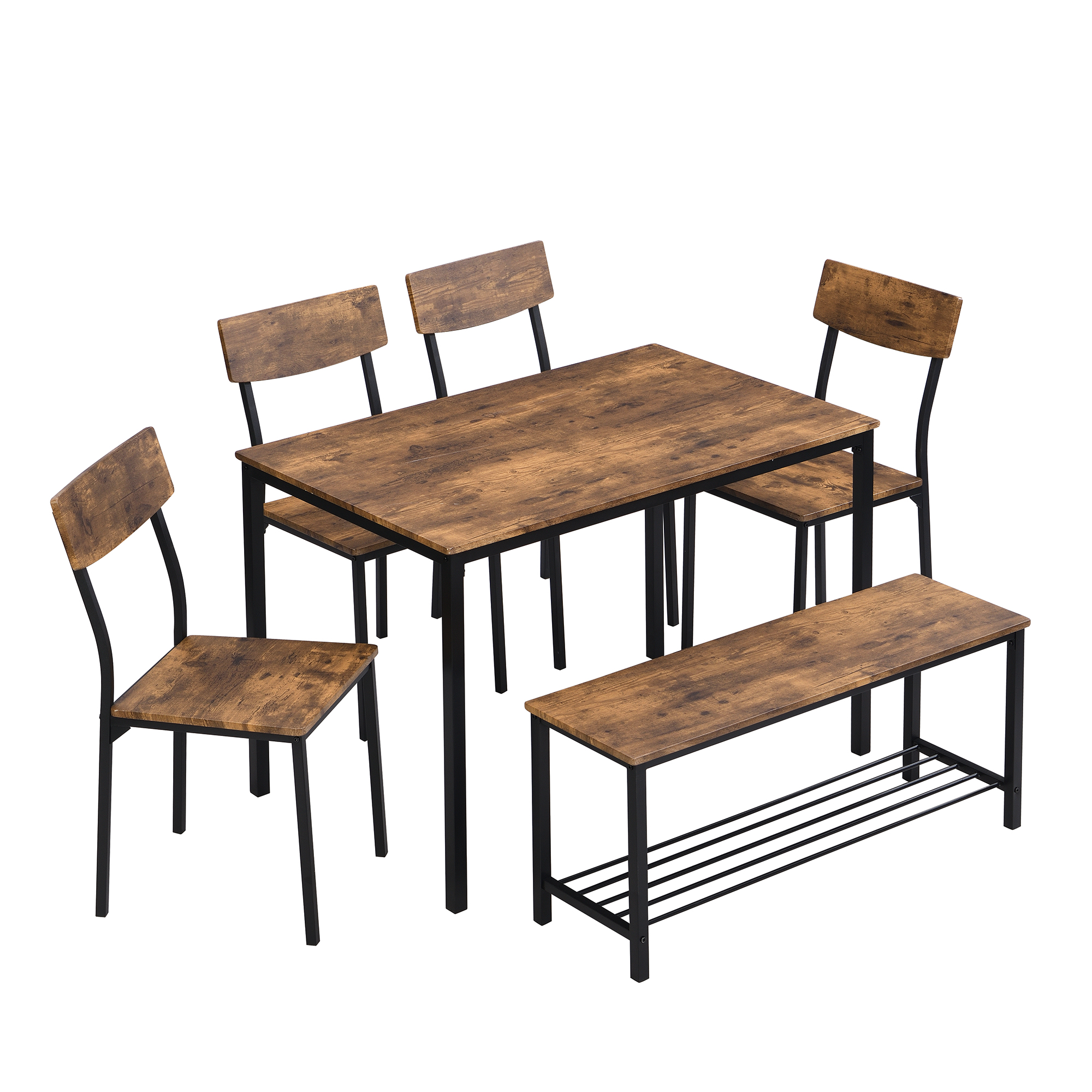 Ensemble table à manger + chaises + banc 6 personn - image 7
