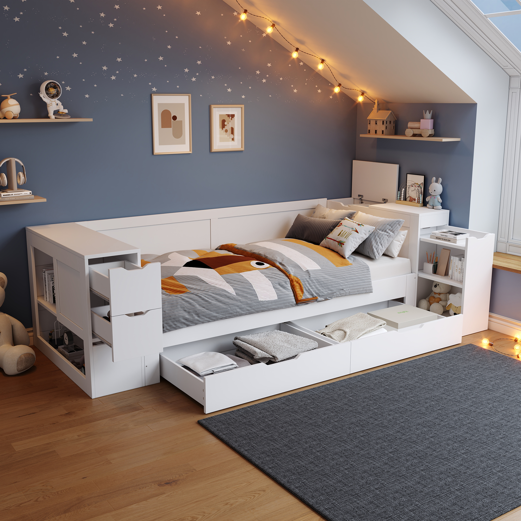 Kinderbett,Daybed, 90 x 200 cm, Einzelbett, multif