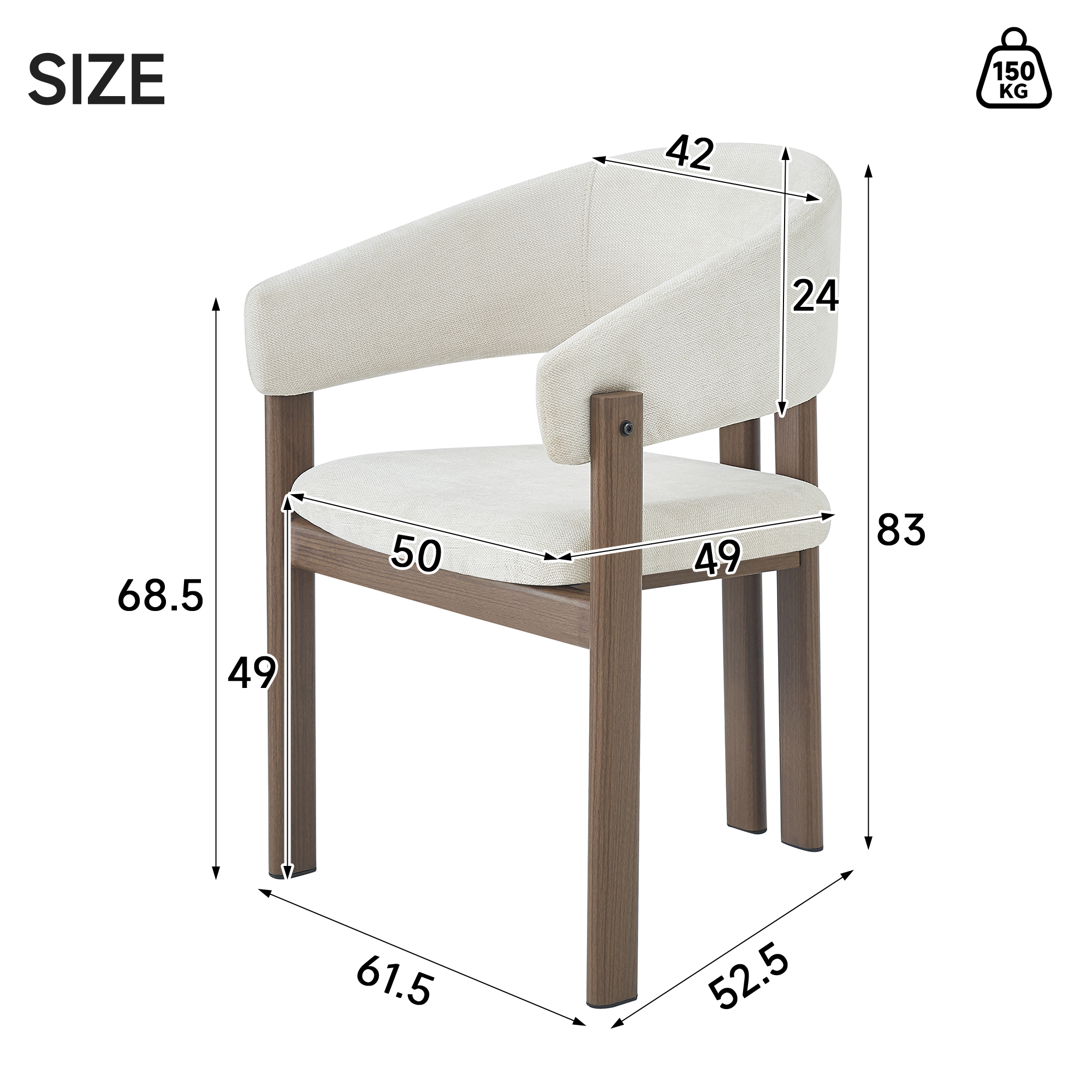 Dimensions du chaise de salle à manger