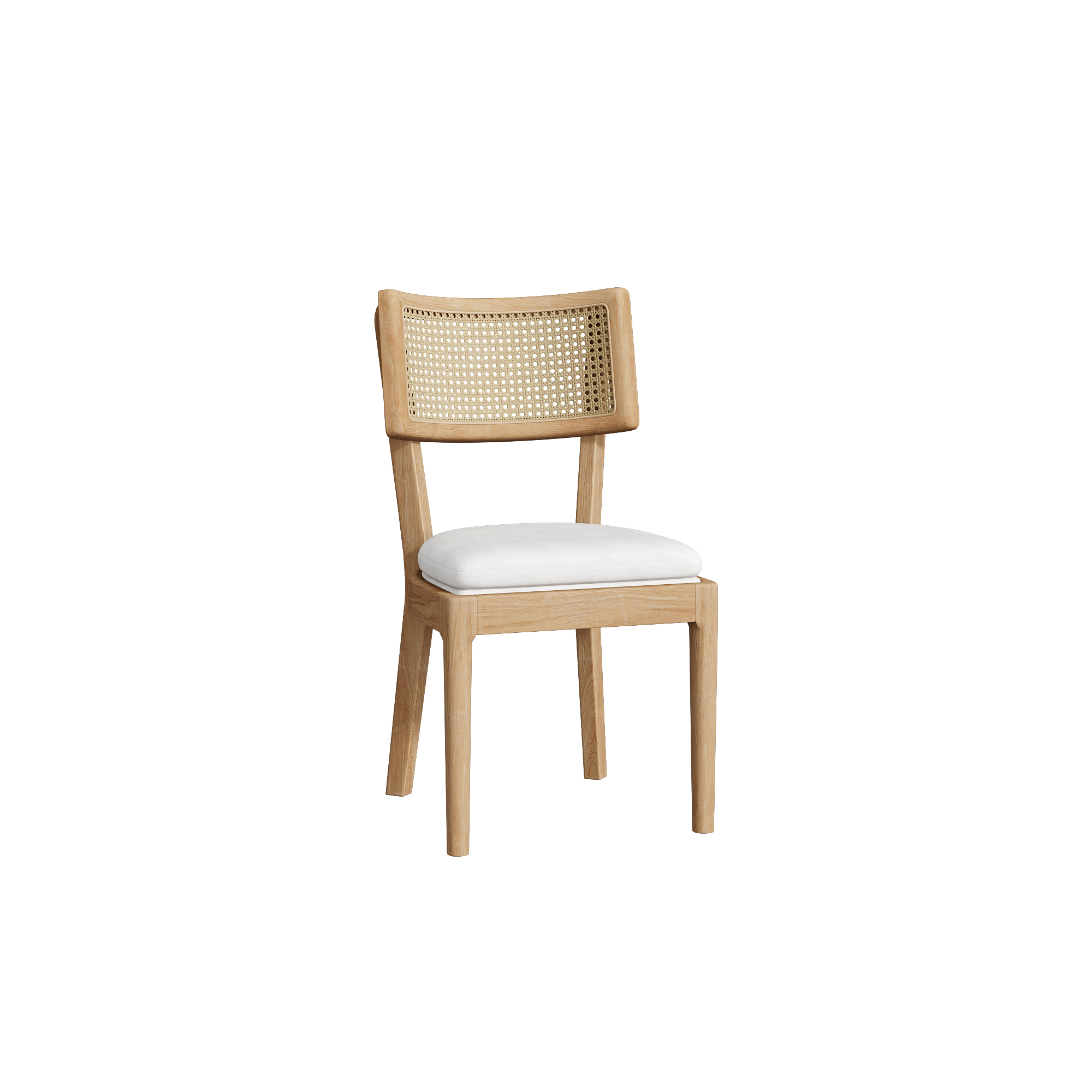 Chaise longue en bois massif avec dossier en rotin - image 8