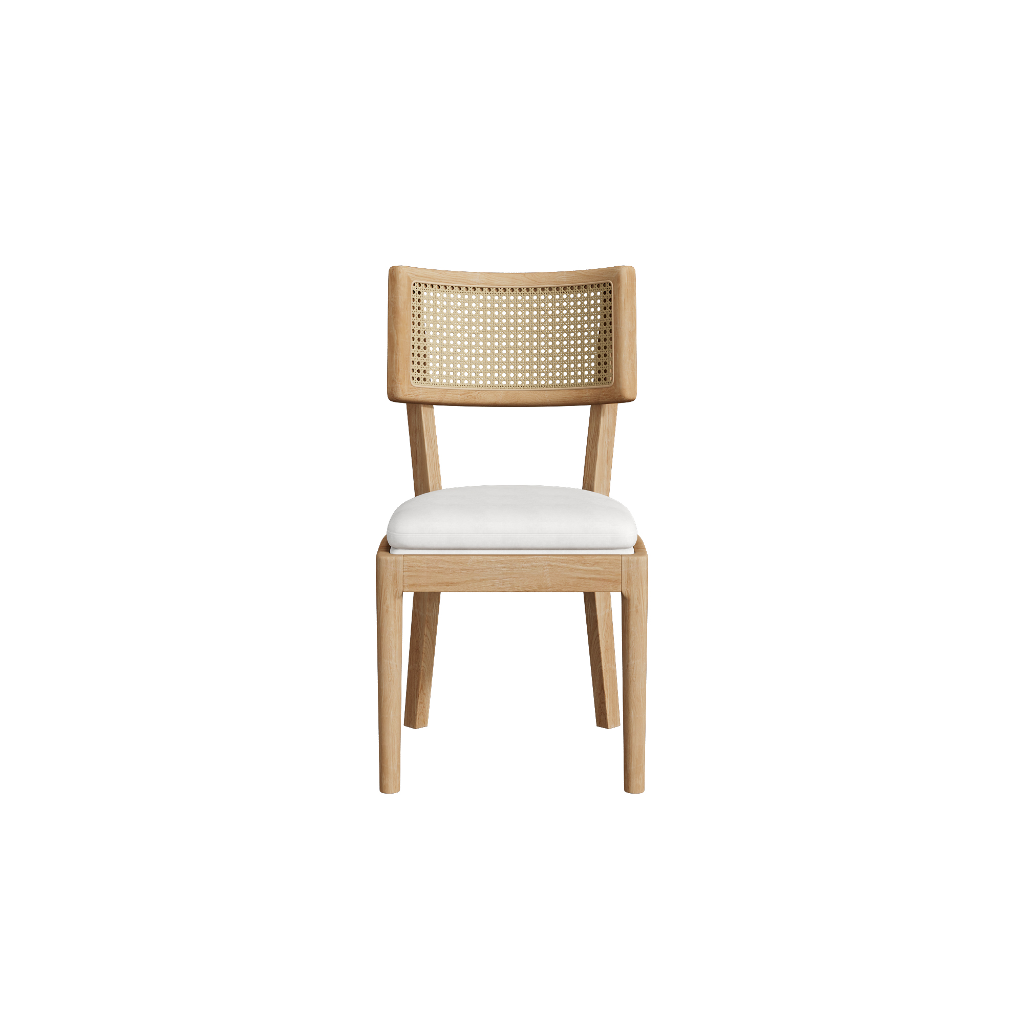 Chaise longue en bois massif avec dossier en rotin - image 7