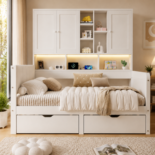 Lit enfant 90x200 avec conception encastrée pour le matelas