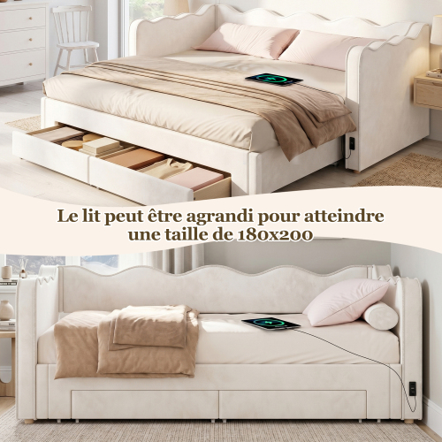 Lit de jour avec gigogne