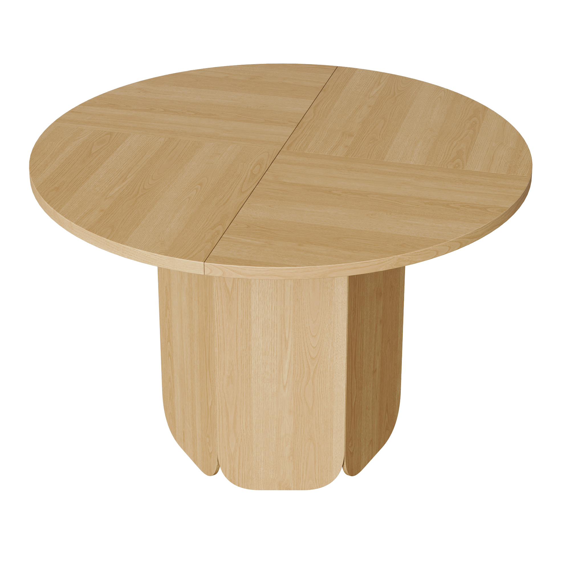 Table à manger ronde Ø120 x H75 cm pour 4 à 6 personnes, MDF, Effet chêne - vue complémentaire