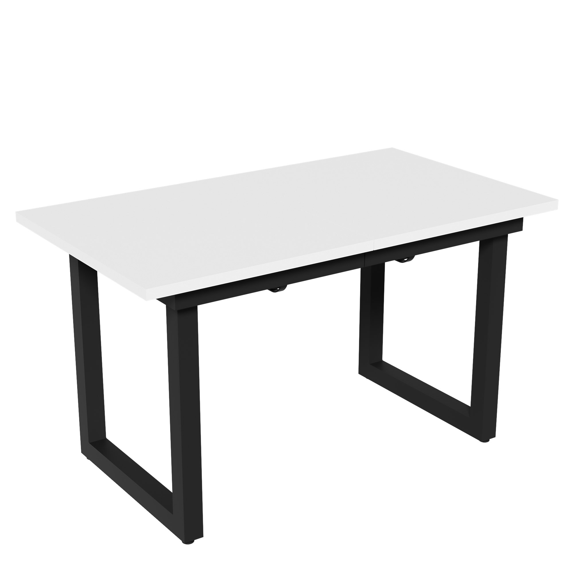 Table à manger extensible design industriel blanc et noir, pour salle à manger et cuisine, design unique, lignes claires, utilisation flexible, style moderne, stabilité, facile entretien, décoration, fonctionnalité - image 8
