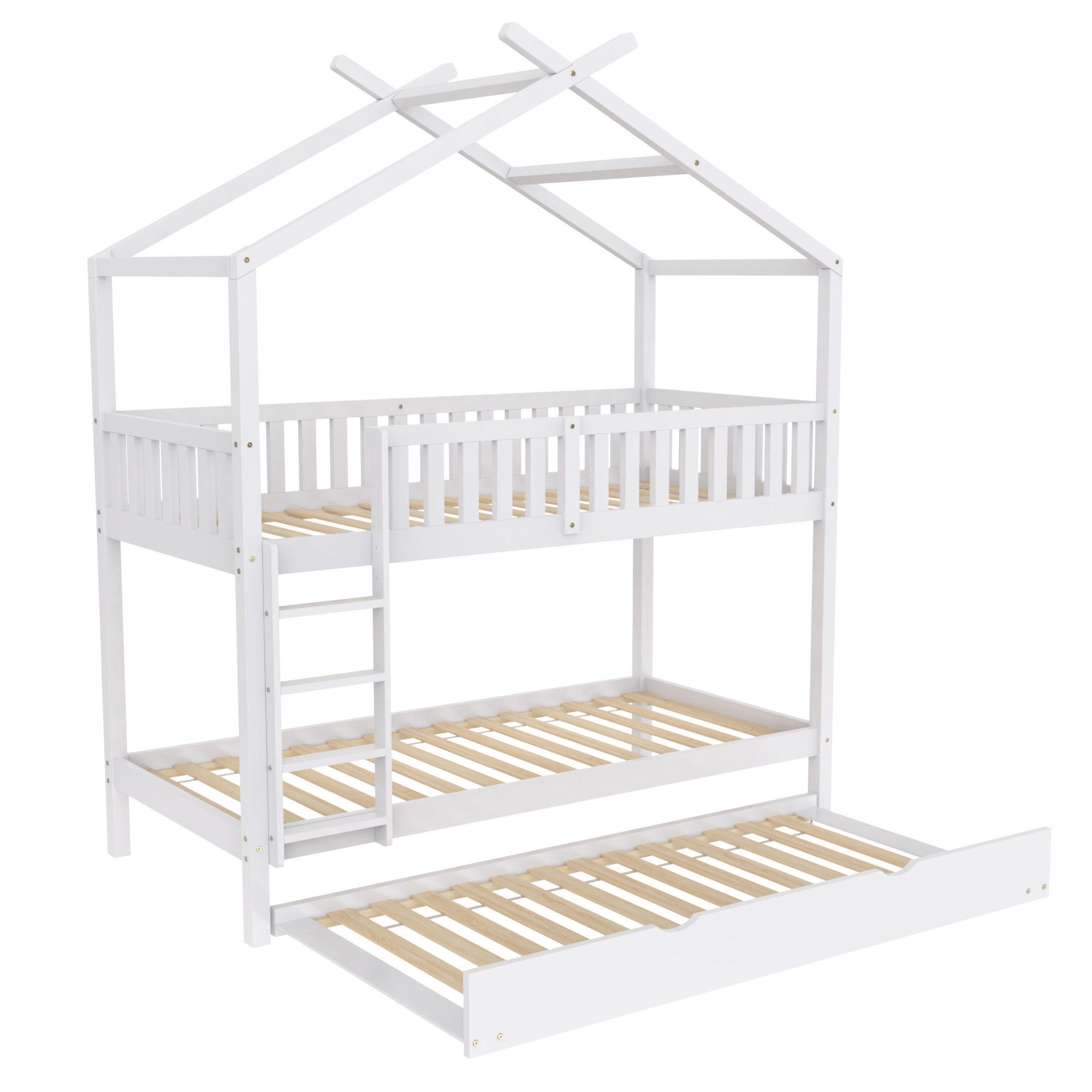 Lit maison enfant 90 x 200 cm en pin massif et MDF - image 8