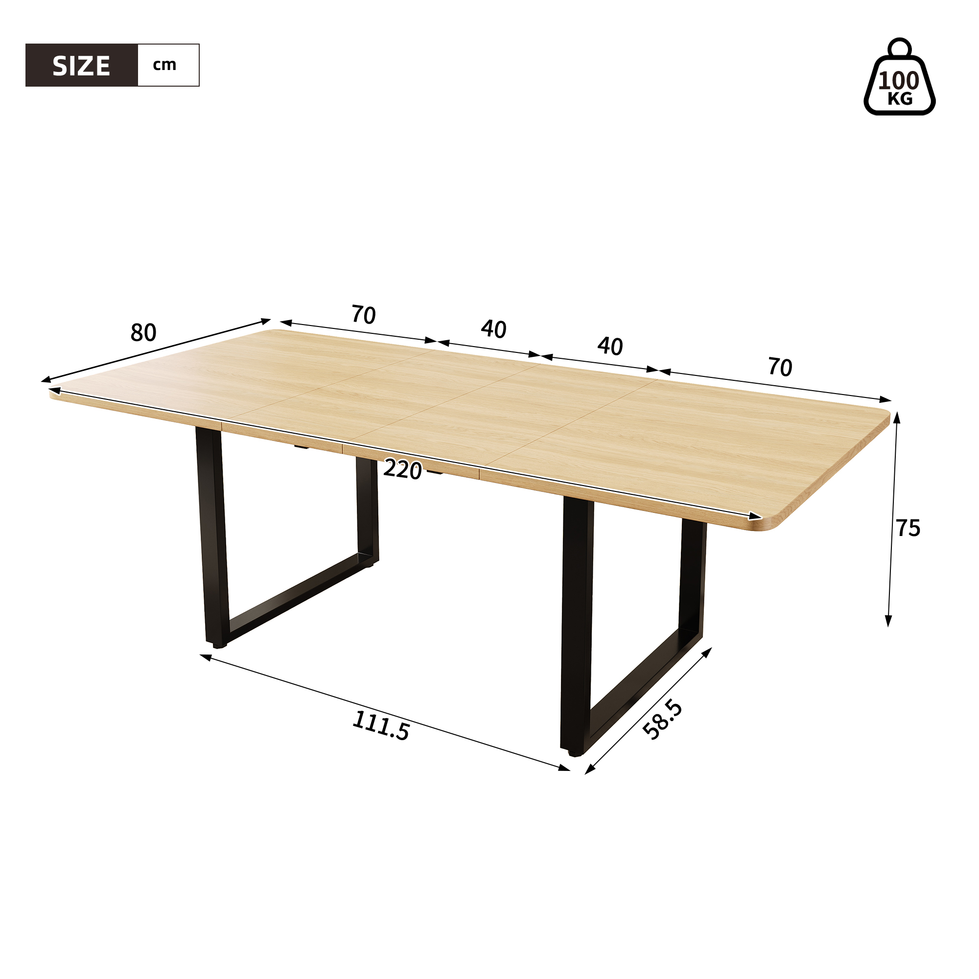 Dimensions du table à manger