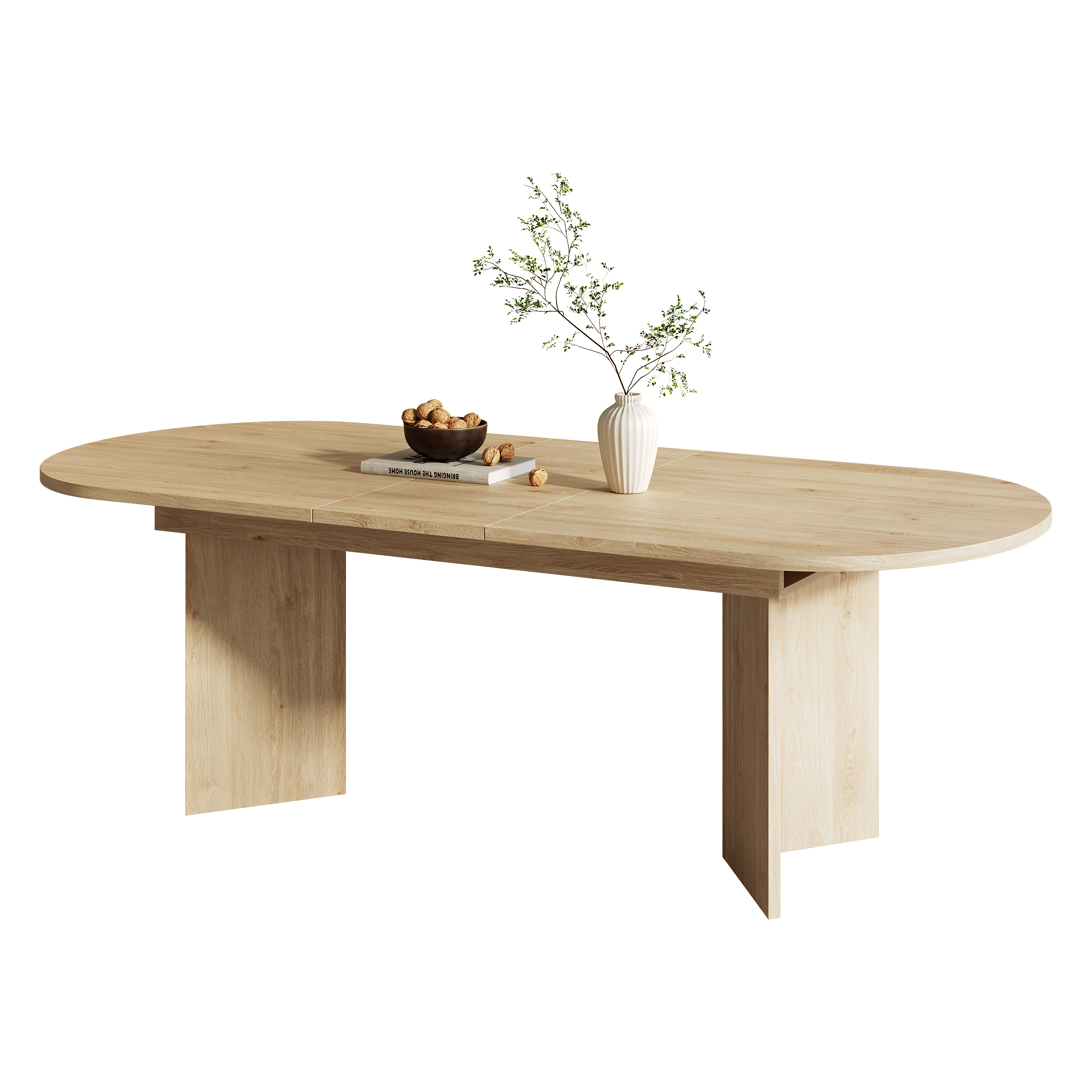 Table à manger pliante et extensible en MDF, plateau 18 mm, 4 à 8 personnes - vue 1