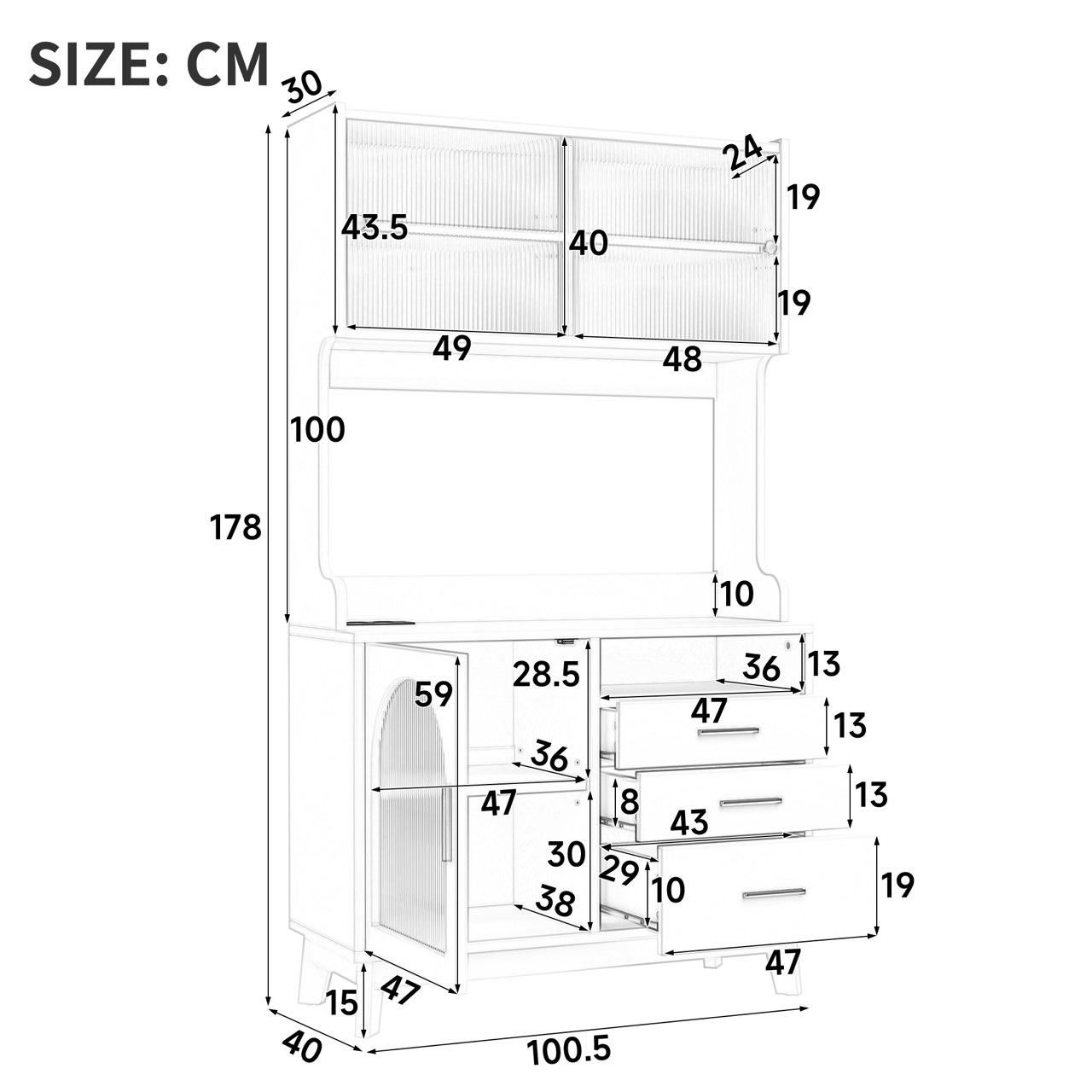 Dimensions du buffet