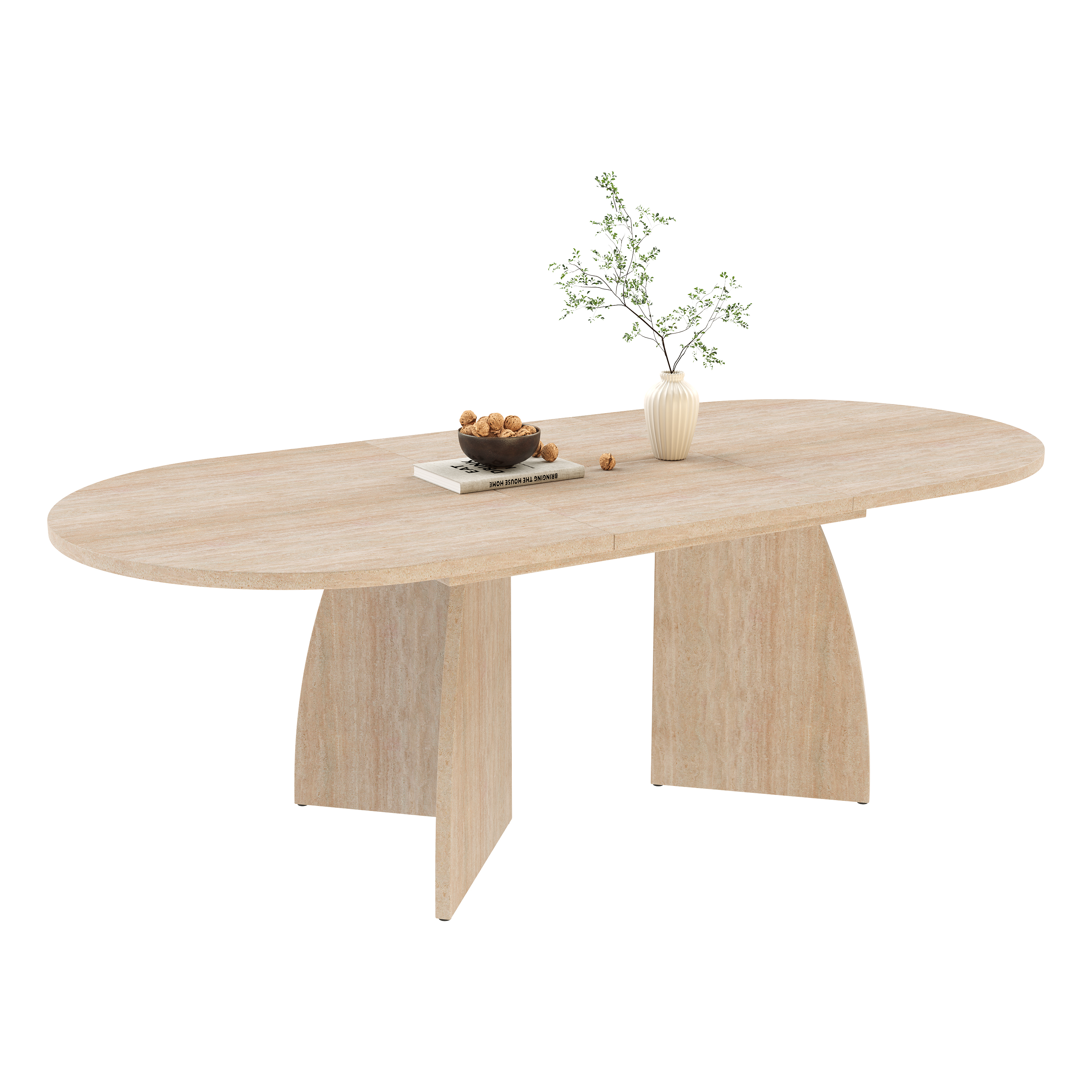Table à manger, rond, 200 x 90 x 75 cm, MDF - vue 4