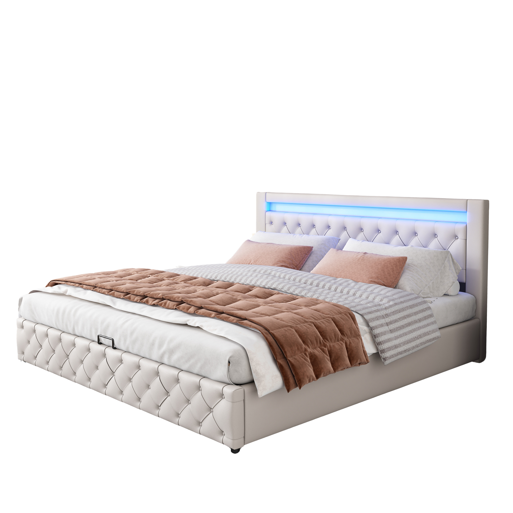 grand coffre sous‑lit pour couvertures, oreillers, linge de lit