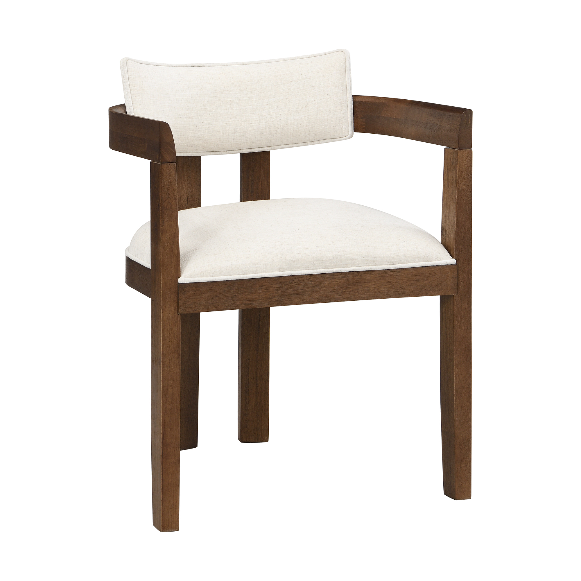 Chaise avec accoudoirs en bois massif, tissu lin naturel, design classique élégant, pour salle à manger et salon, confort supérieur, durabilité, style intemporel, facile montage, stabilité, utilisation polyvalente - image 11