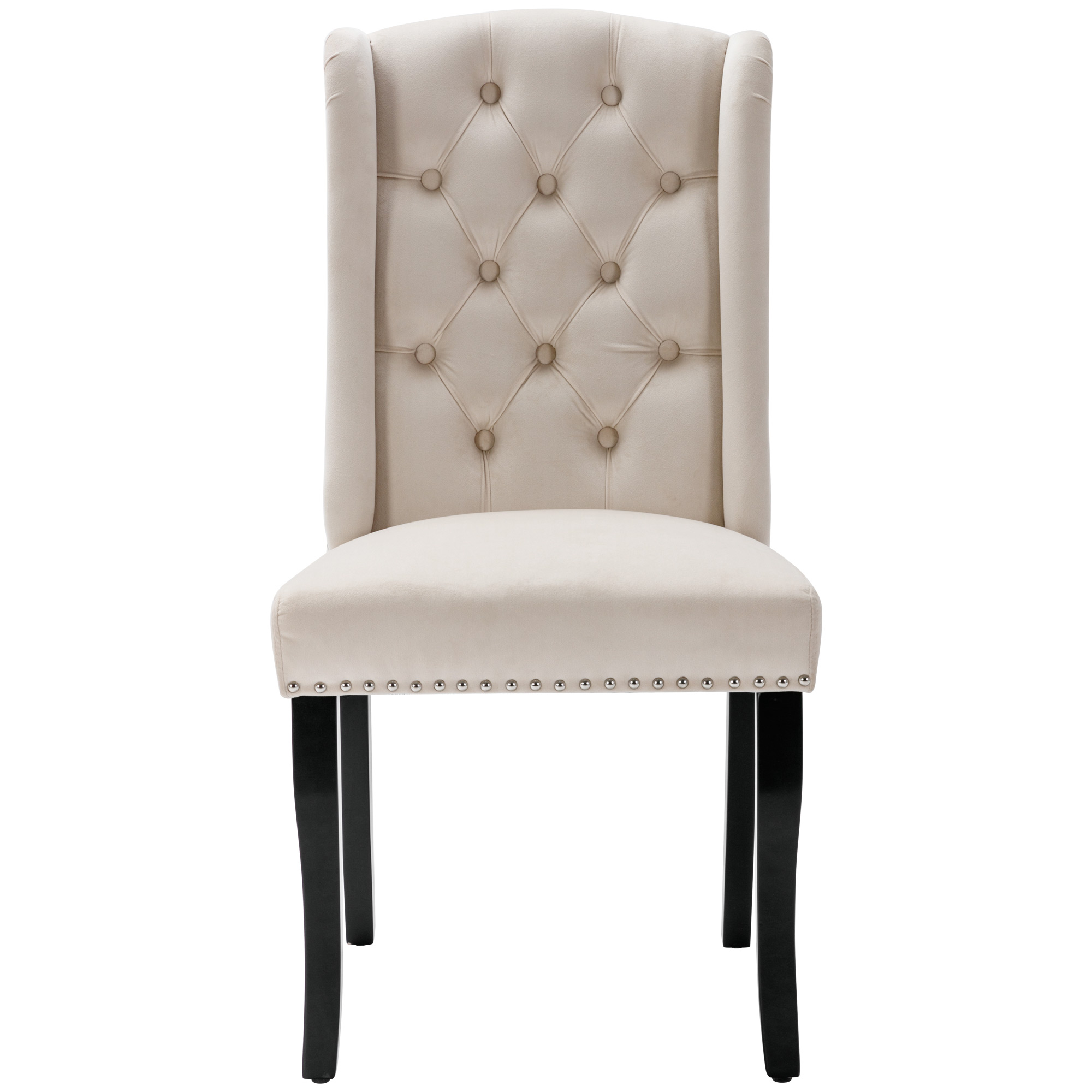 Chaise de salle à manger, lot de 6, velours, beige - vue 5