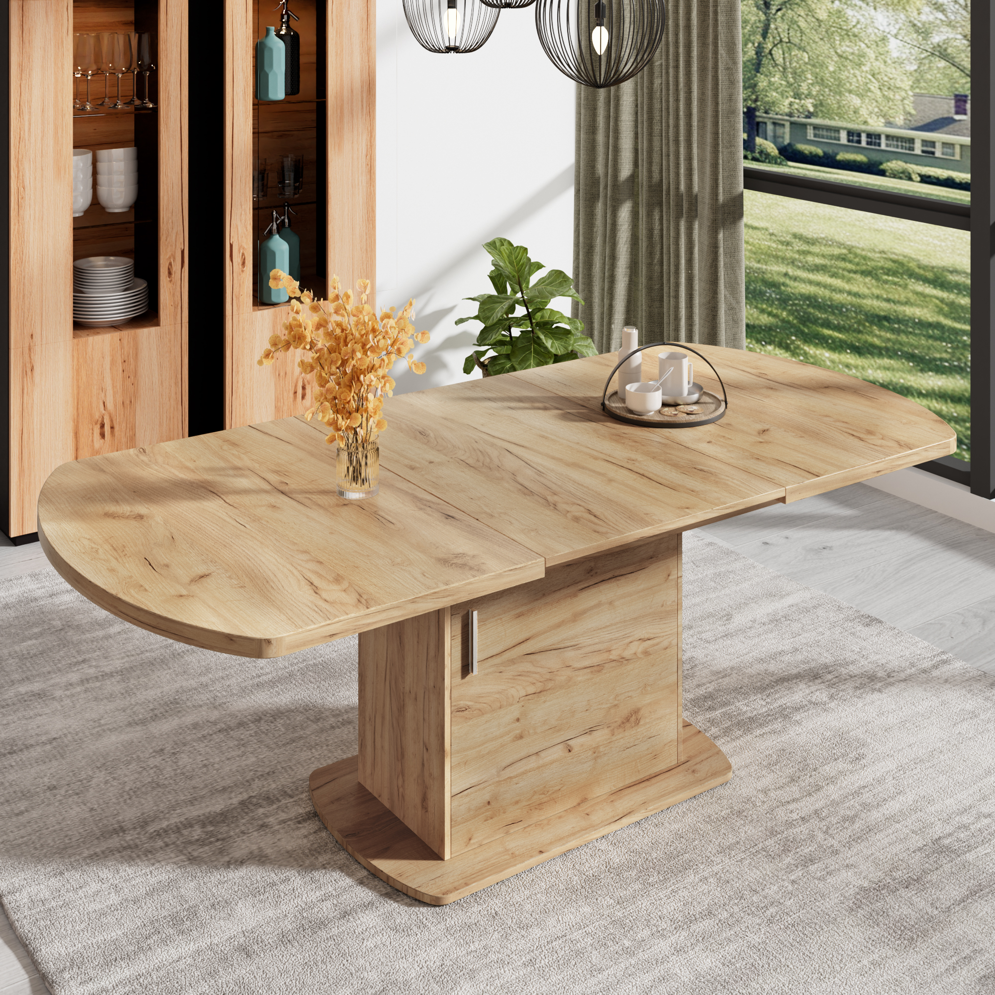 Design ovale moderne effet chêne
