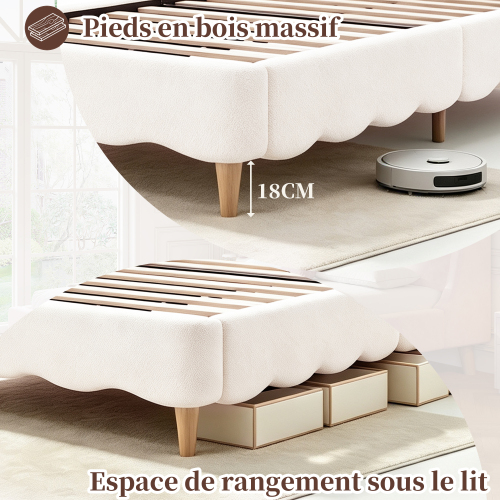 Espace de rangement sous le lit enfant 90x200