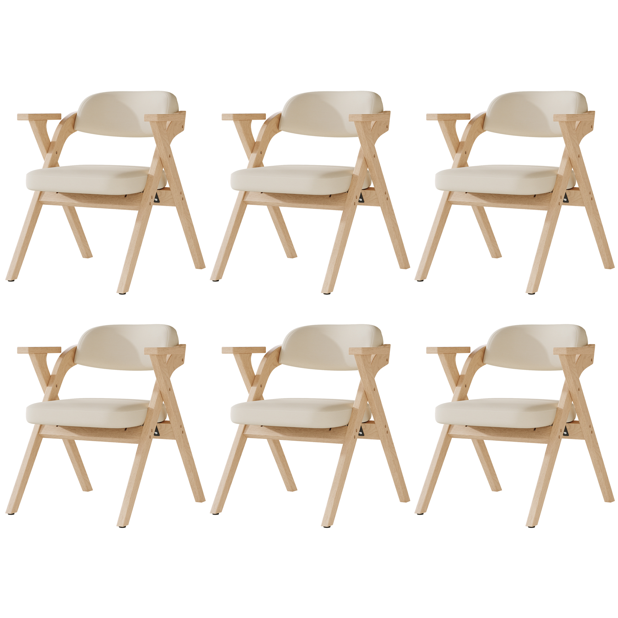 Lot de 2 chaises de salle à manger pliantes, 64,5 x 66,5 x 76 cm, Beige - vue complémentaire