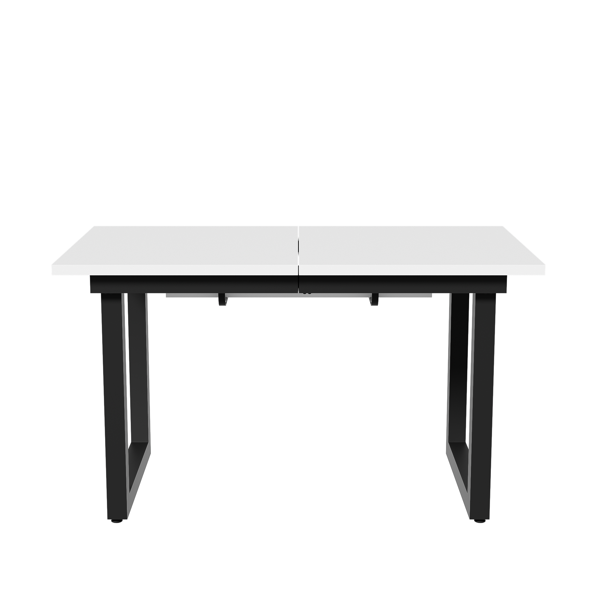 Table à manger extensible design industriel blanc et noir, pour salle à manger et cuisine, design unique, lignes claires, utilisation flexible, style moderne, stabilité, facile entretien, décoration, fonctionnalité - image 10