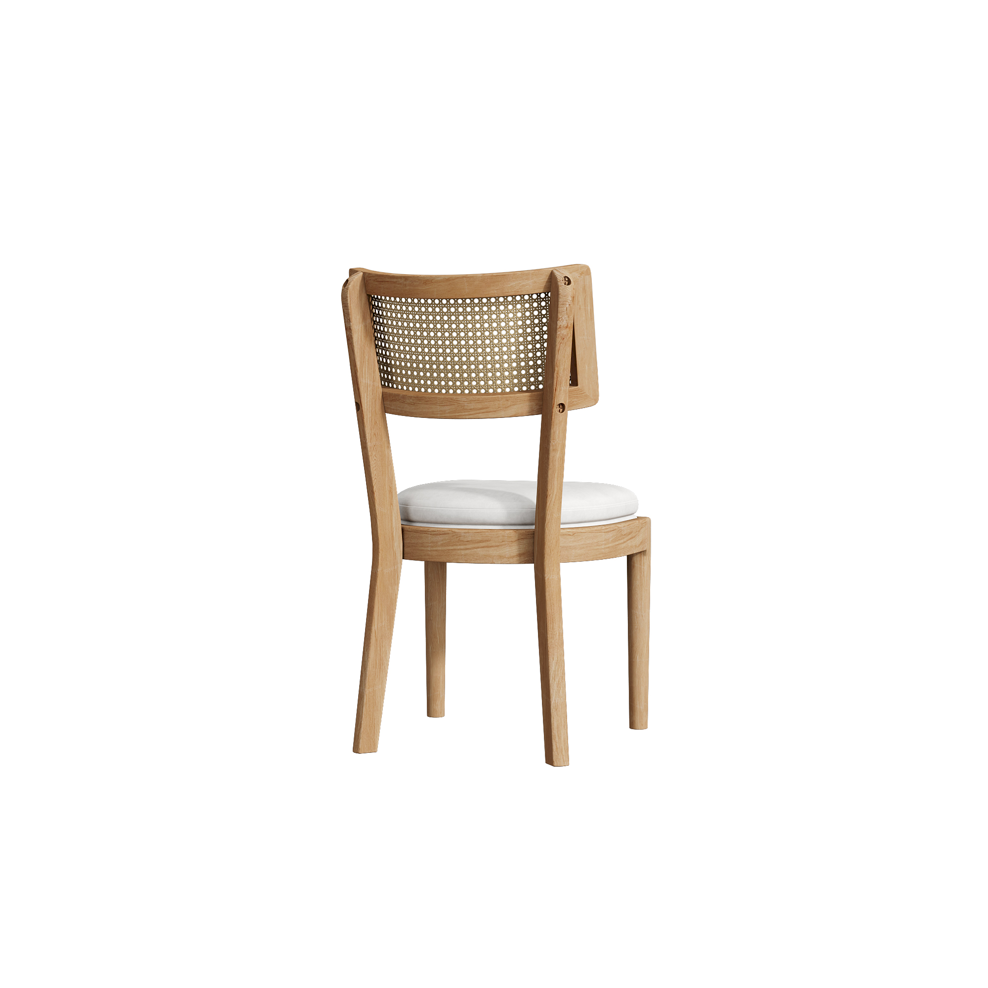 Chaise longue en bois massif avec dossier en rotin - image 6