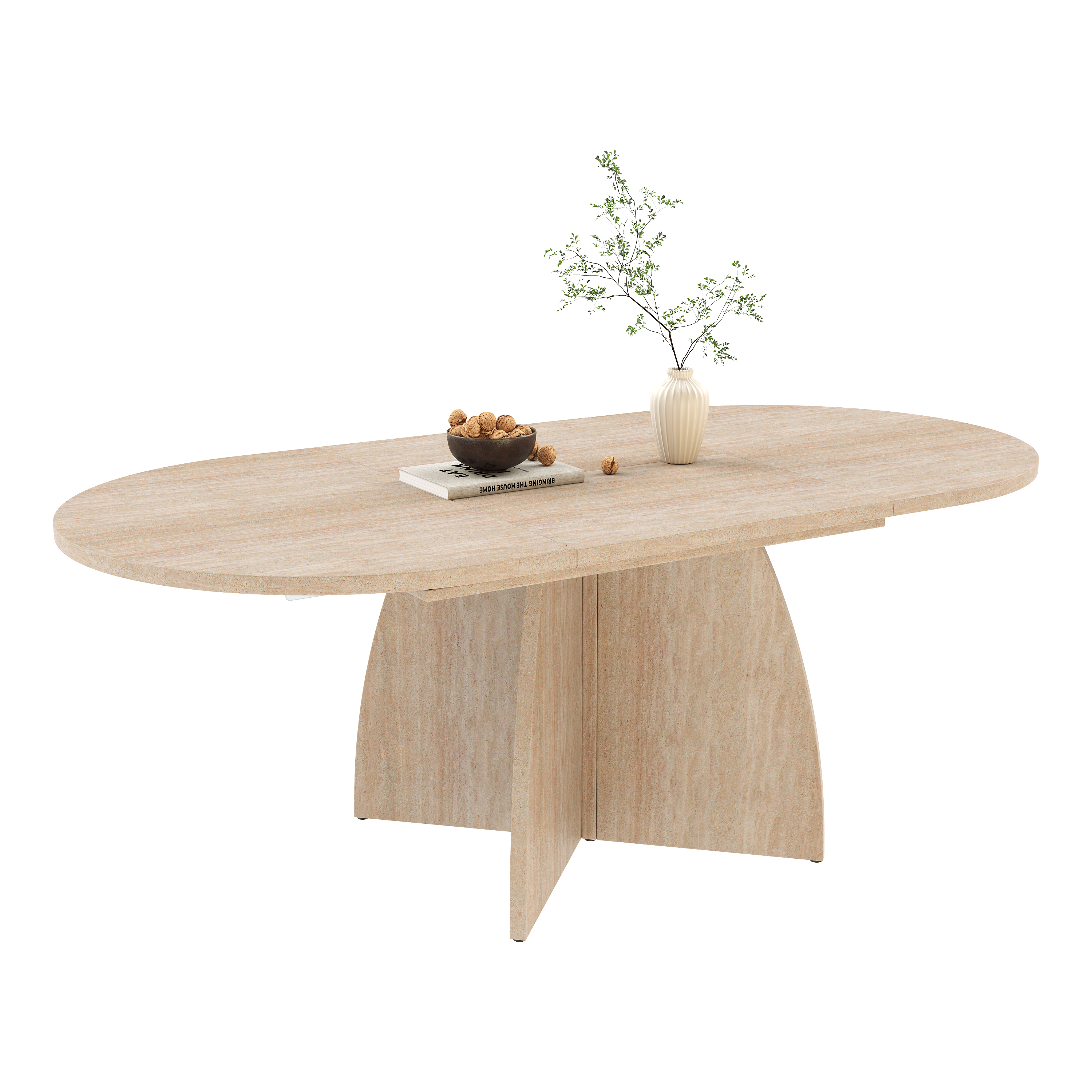 Table à manger, rond, 180 x 90 x 75 cm, MDF - vue 3
