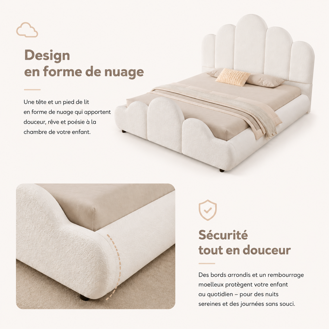 Présentation du lit rembourré
