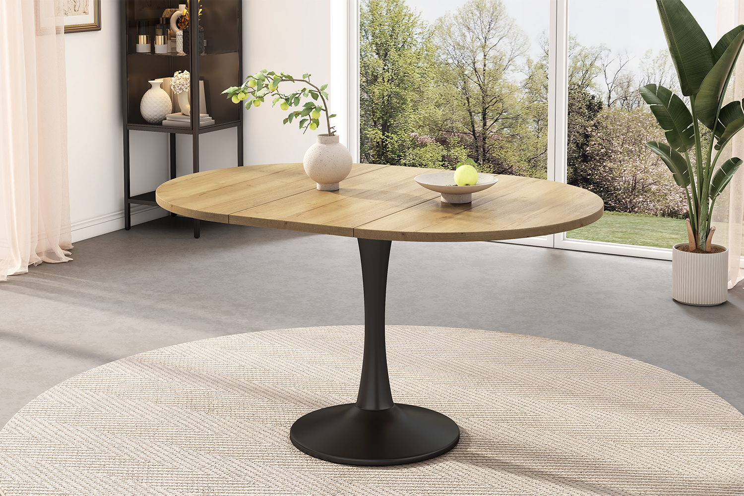 Table à manger ovale extensible en MDF avec design - image 8