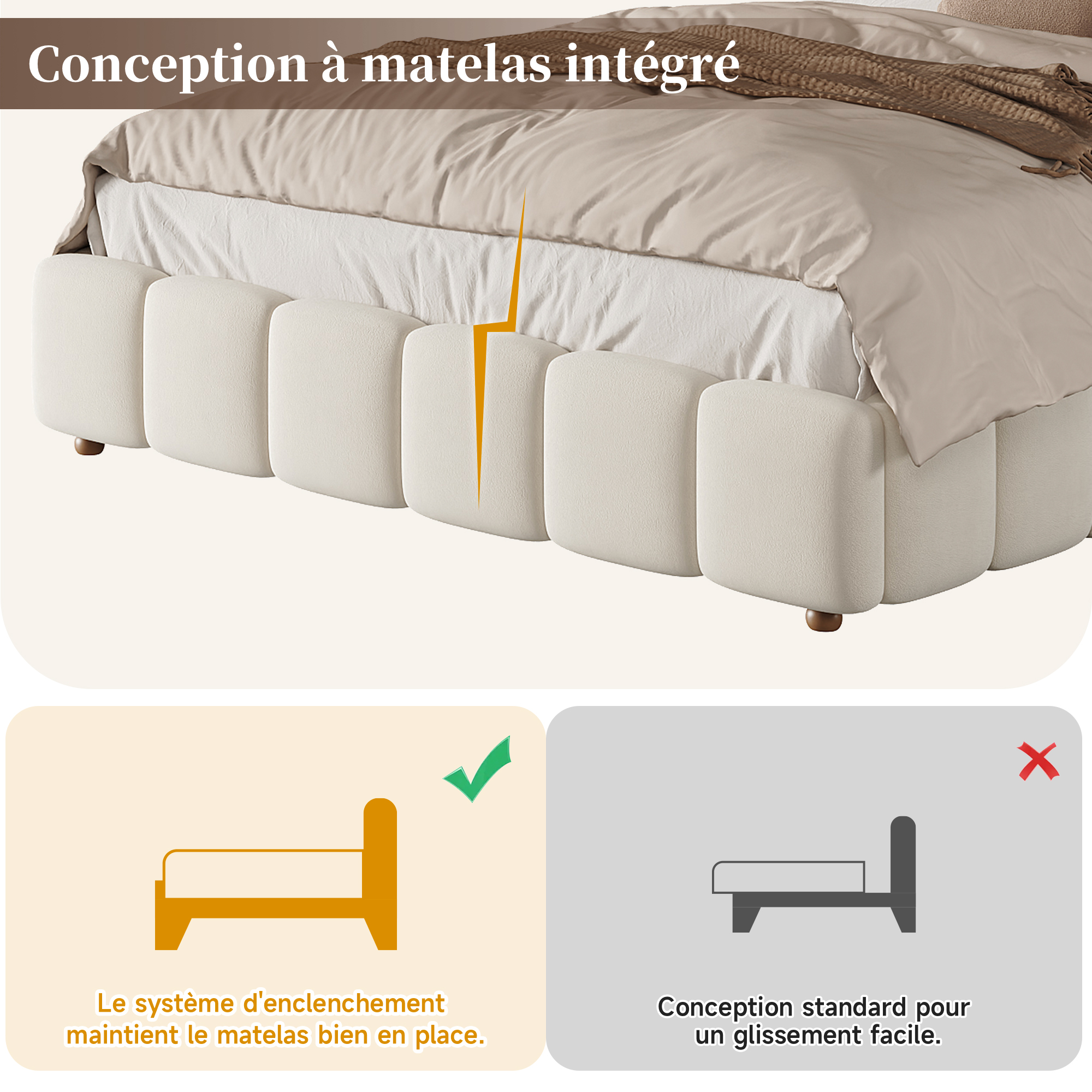 Présentation du lit rembourré