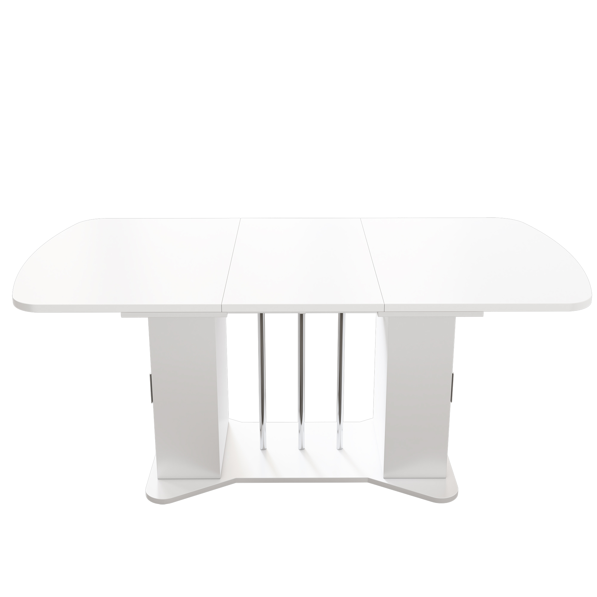 Table à manger extensible 120-160 cm, design classique blanc, pour salle à manger, quotidien et convivialité, s'intègre à tous styles, élégante, surface facile d'entretien, style intemporel, fonctionnelle - image 9