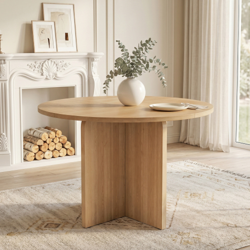Table à manger ronde de 120 cm pour quatre à six personnes