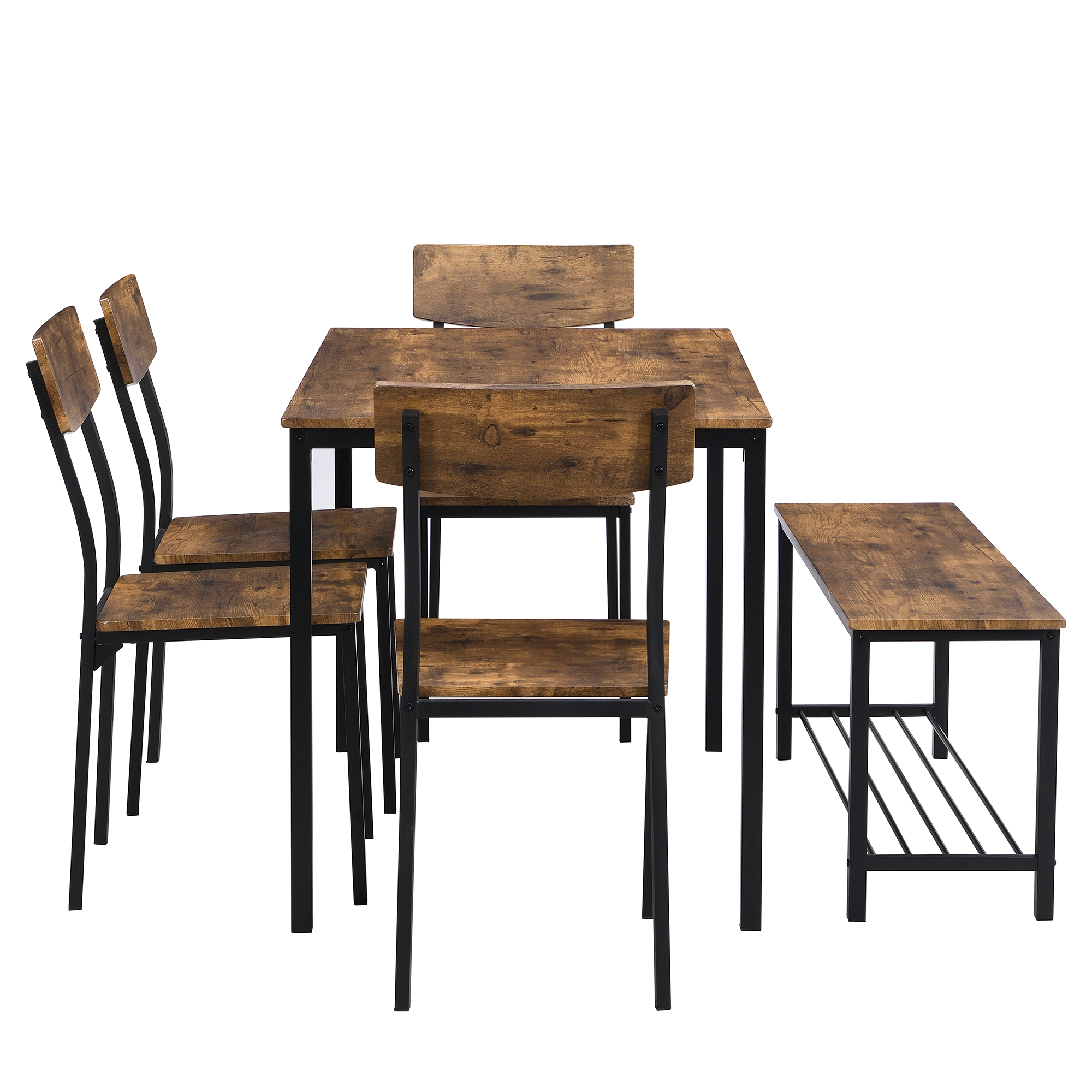 Ensemble table à manger + chaises + banc 6 personn - image 9