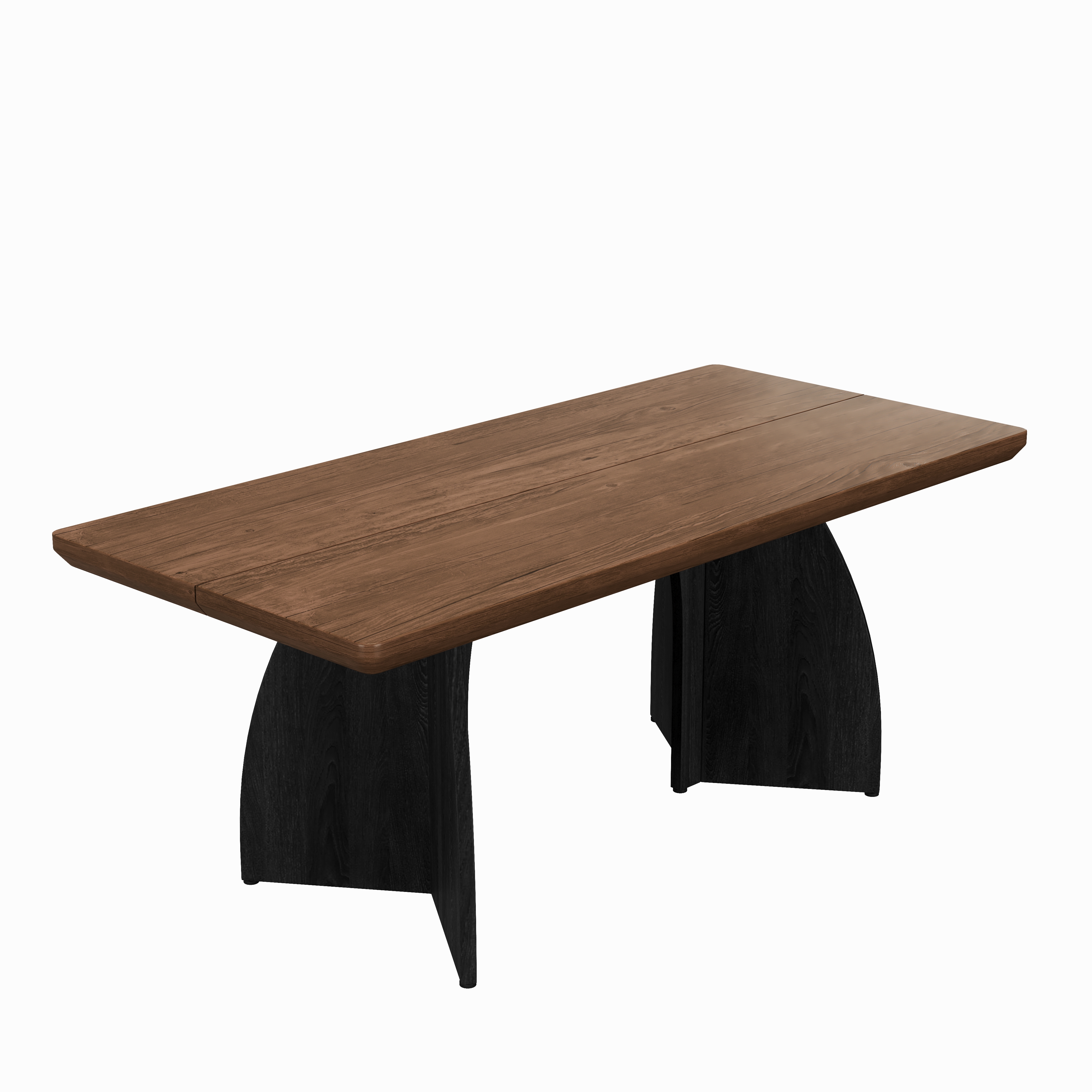 Table à manger 160 x 80 x 76 cm pour 4 à 6 personnes, MDF, Effet noyer - détails