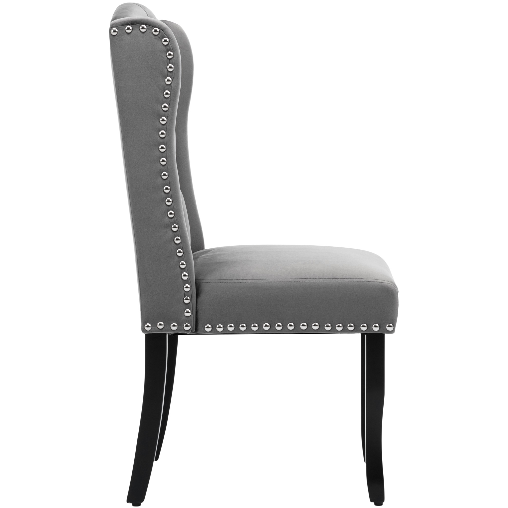 Chaise de salle à manger, lot de 6, velours, chêne - vue 6