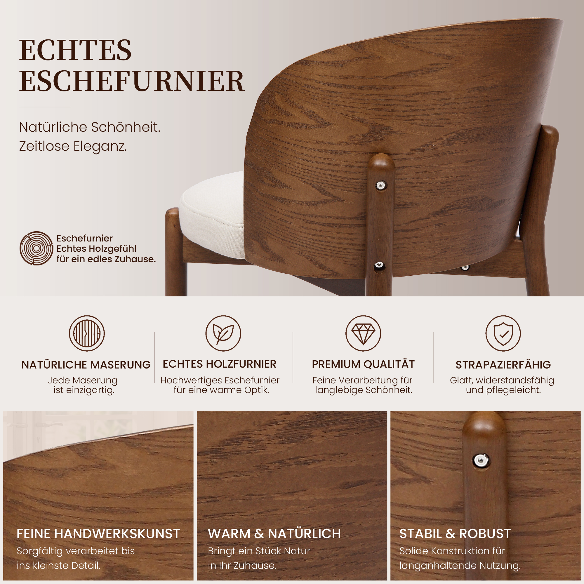 Détail du chaise de salle à manger