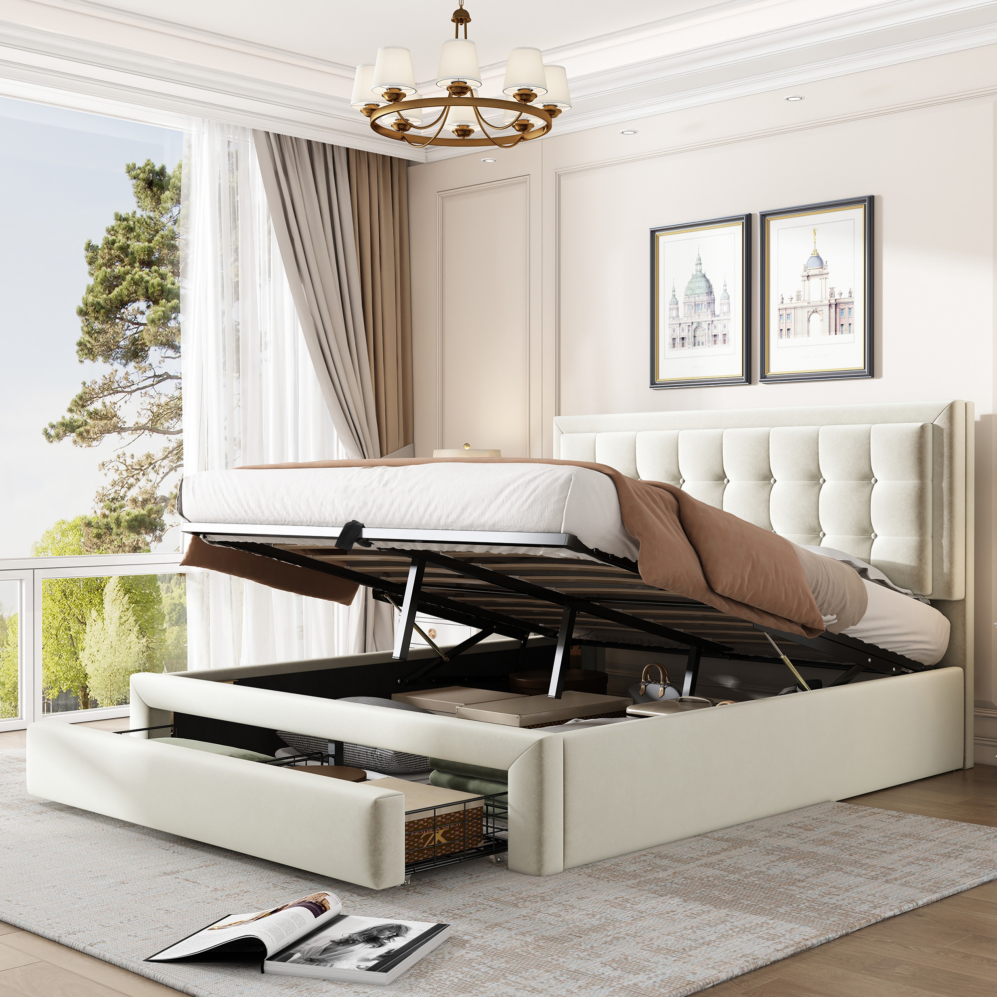 Polsterbett 140*200 mit Lattenrost und Kopfteil, S