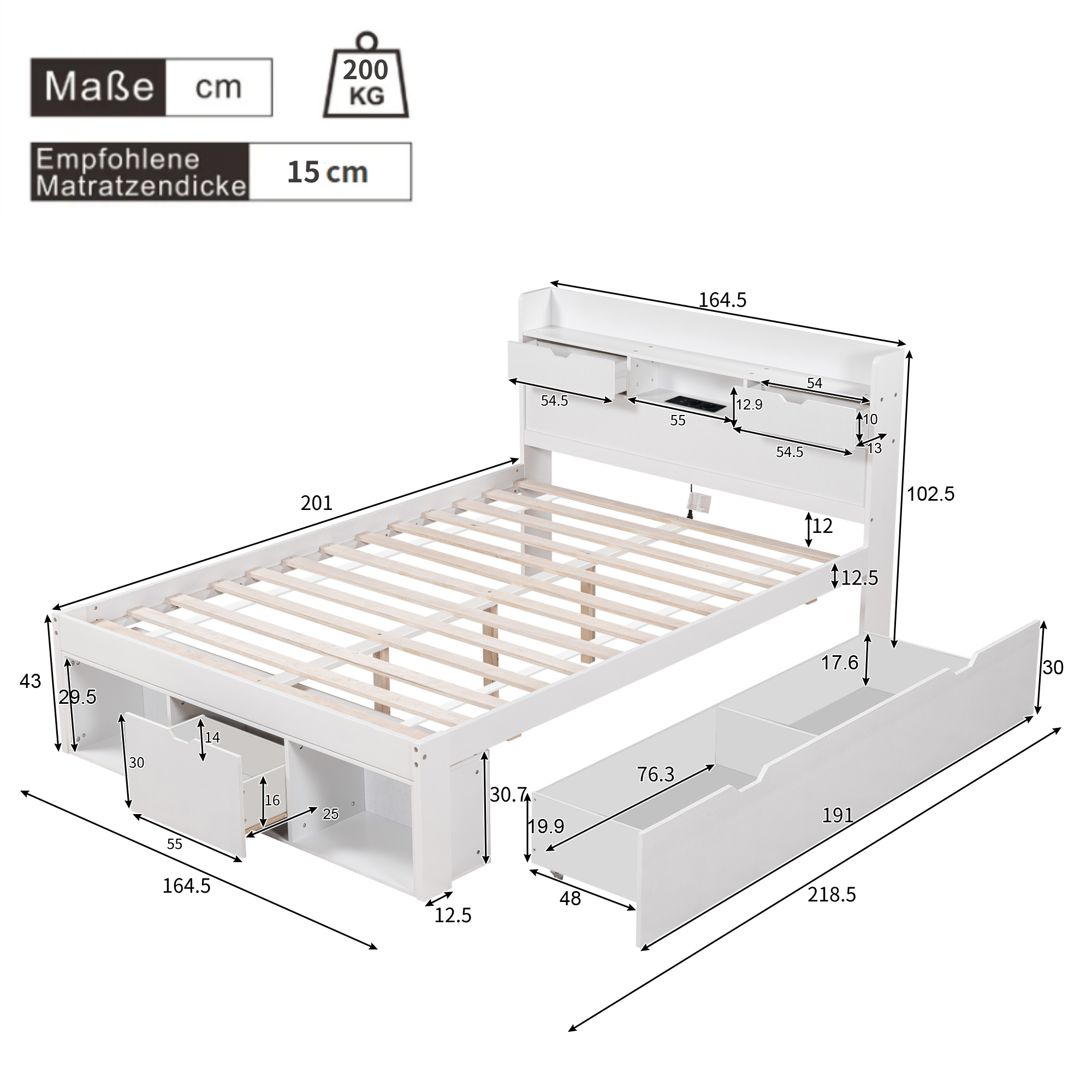 Dimensions du lit double