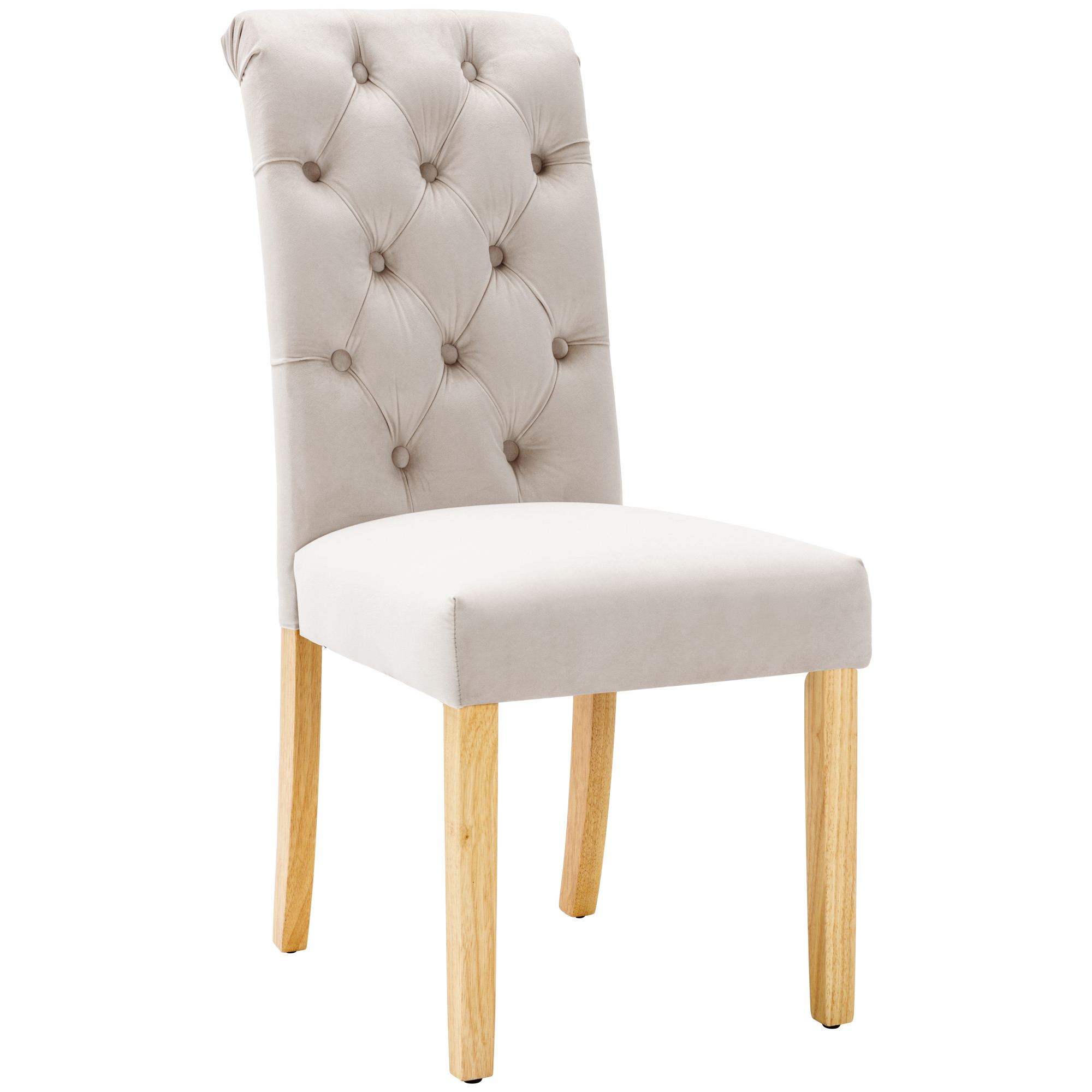 Chaise de salle à manger, lot de 6, velours, beige - vue 2