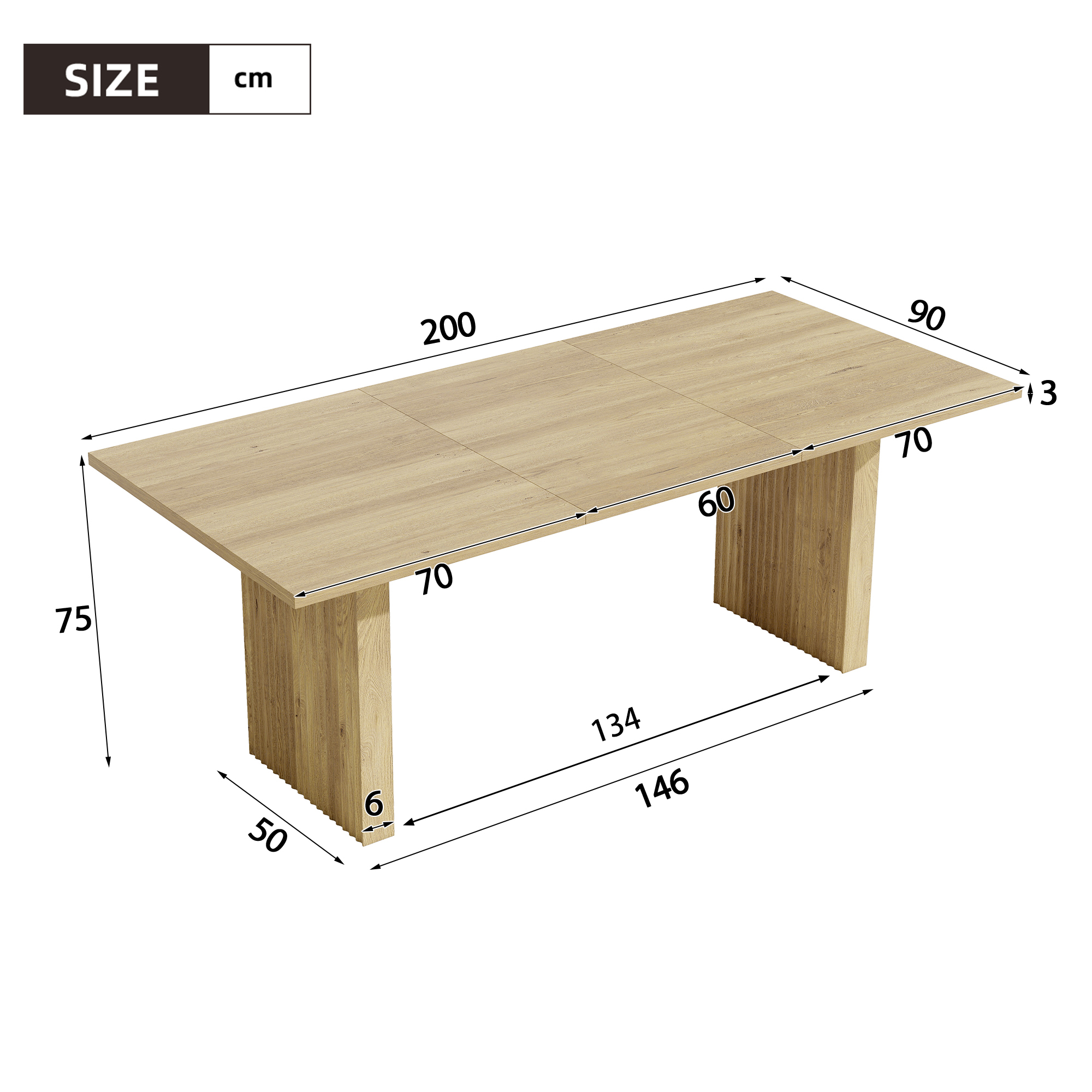 Dimensions table à manger extensible