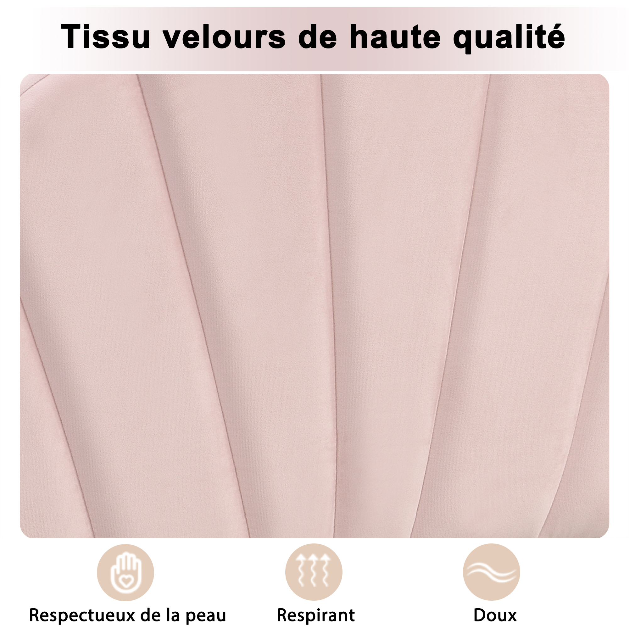 Lit, assise rembourrée, tête de lit, 140 x 190 cm, velours, rose - vue 6