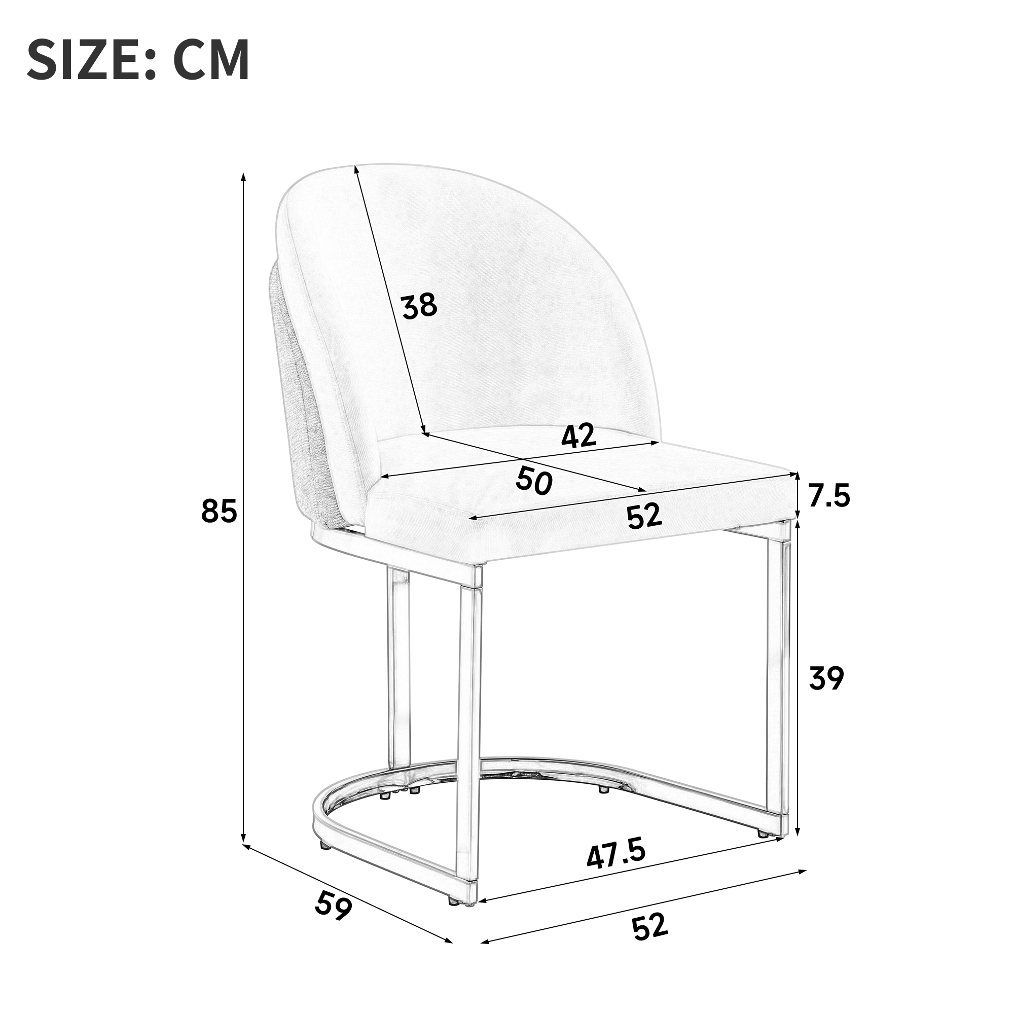Dimensions du chaise de salle à manger